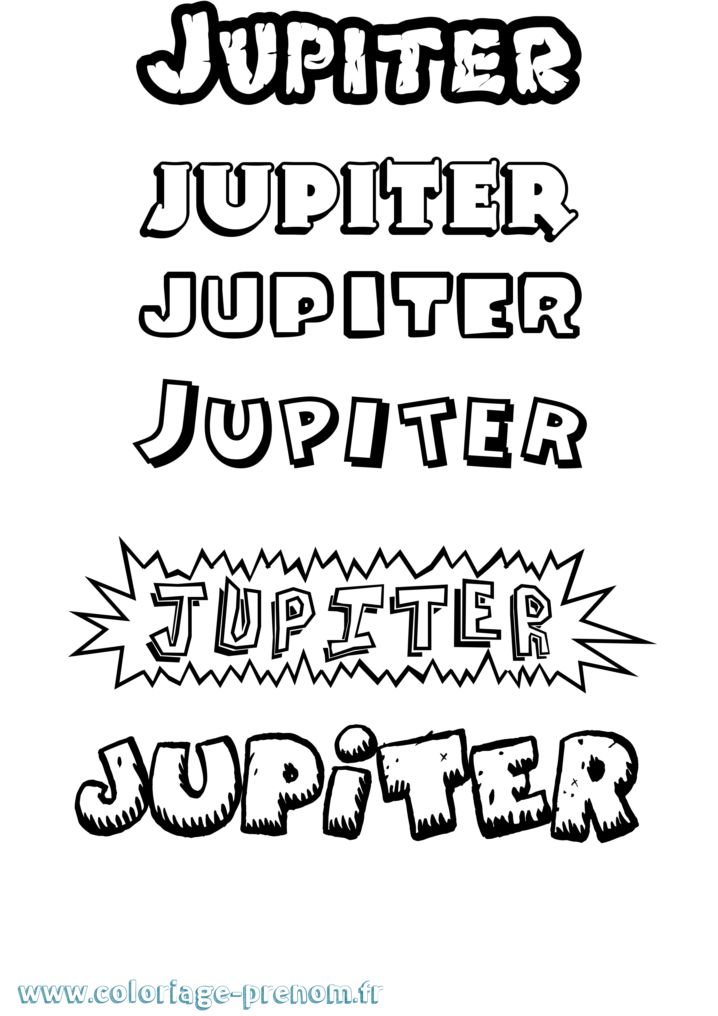 Coloriage prénom Jupiter Dessin Animé