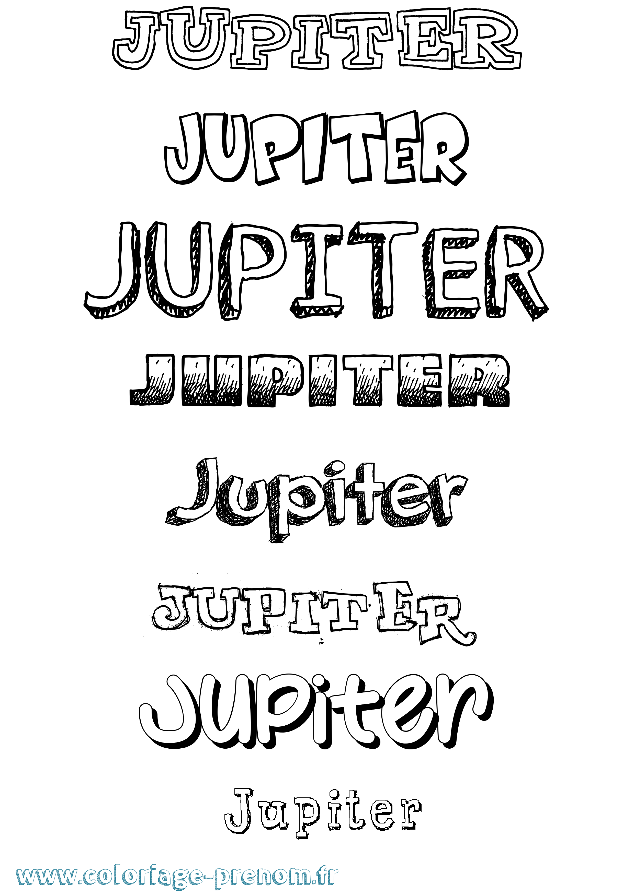 Coloriage prénom Jupiter Dessiné