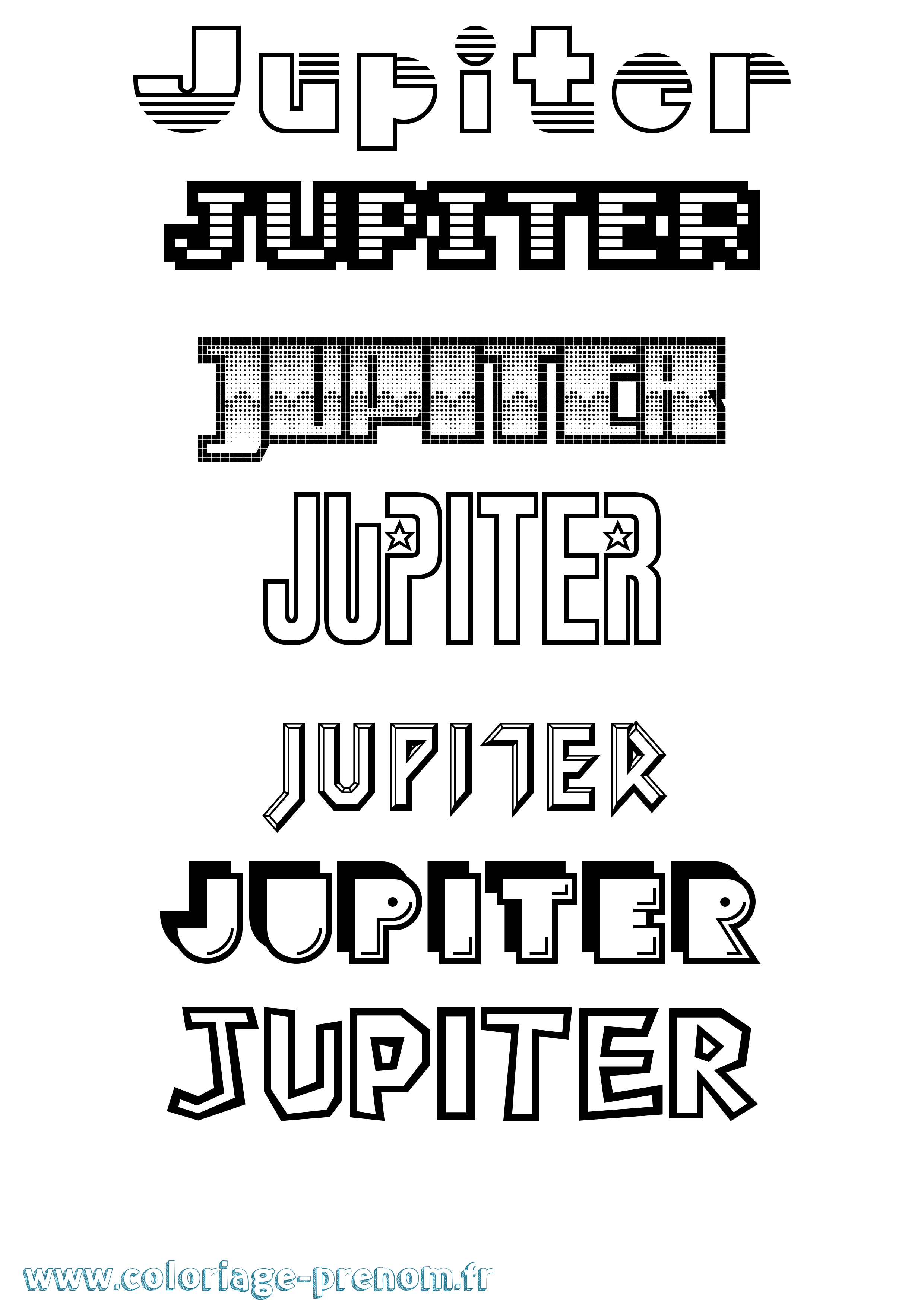 Coloriage prénom Jupiter Jeux Vidéos