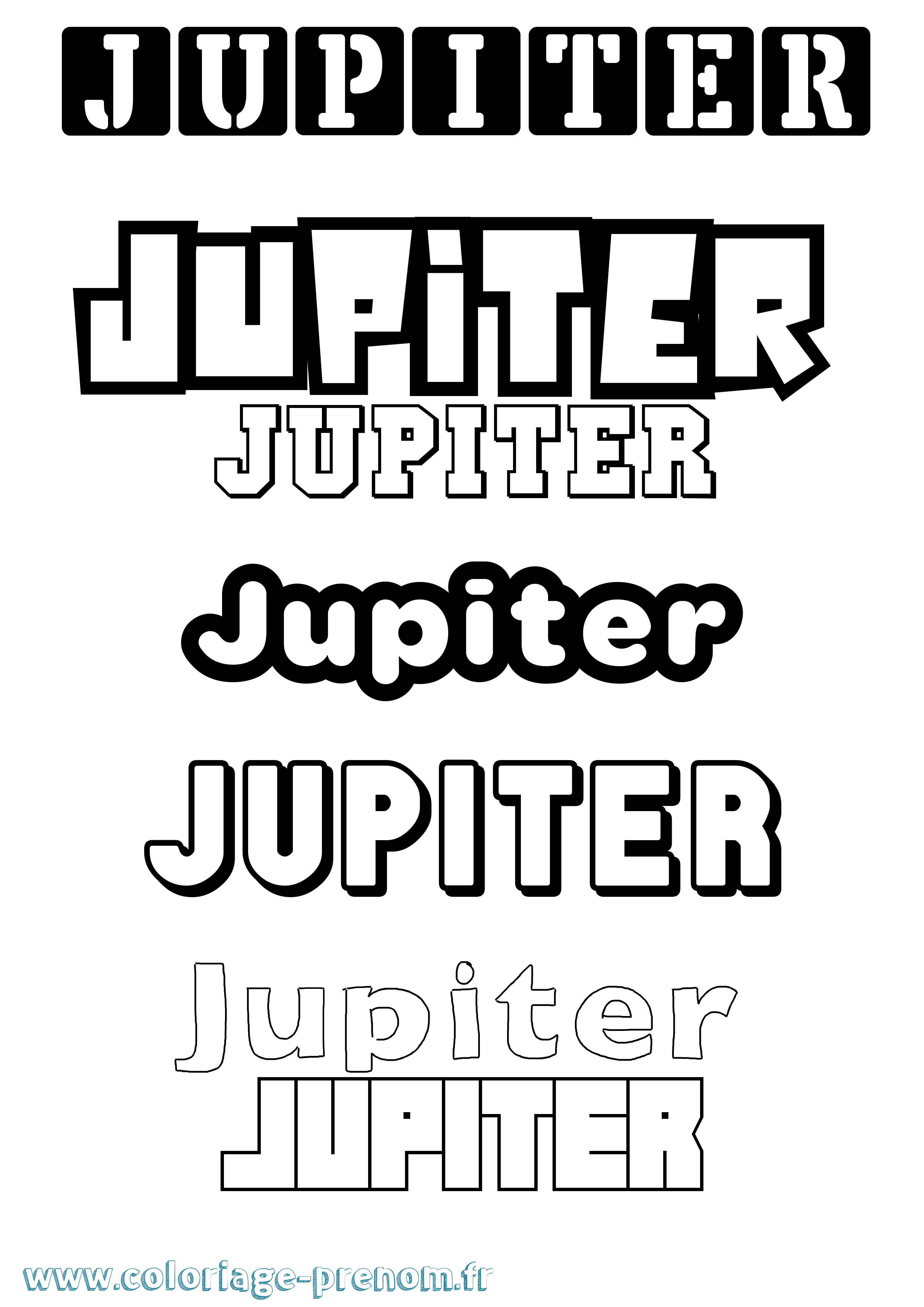 Coloriage prénom Jupiter Simple