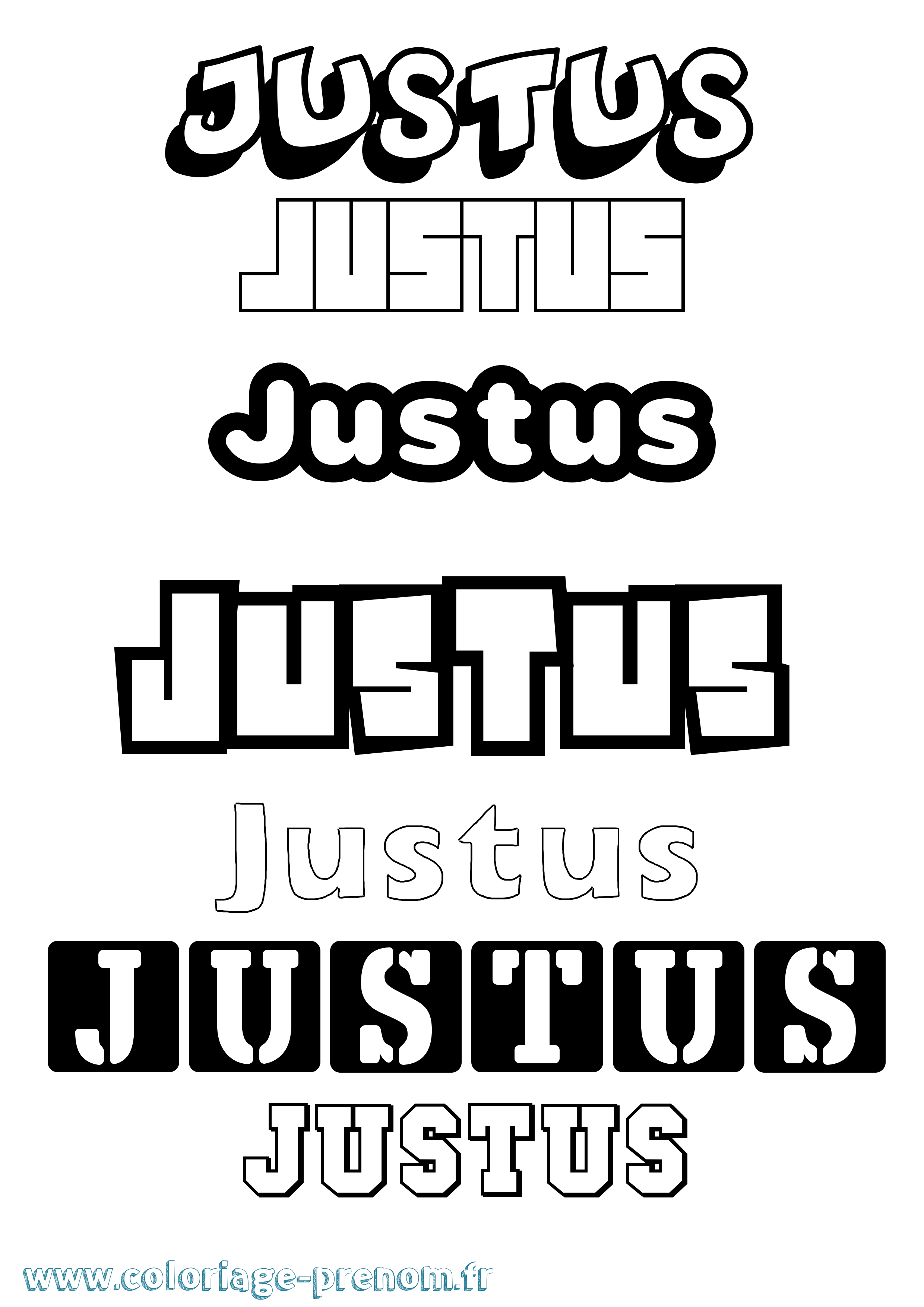 Coloriage prénom Justus Simple