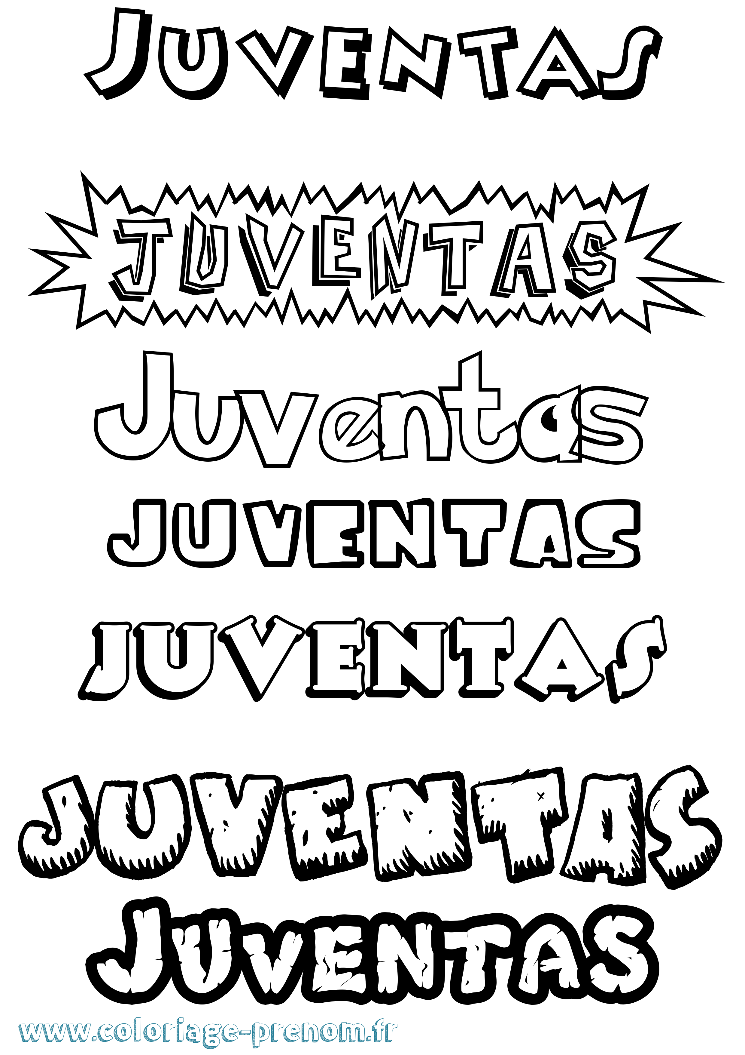 Coloriage Juventas Dessin Animé Coloriage prénom Juventas Dessin Animé
