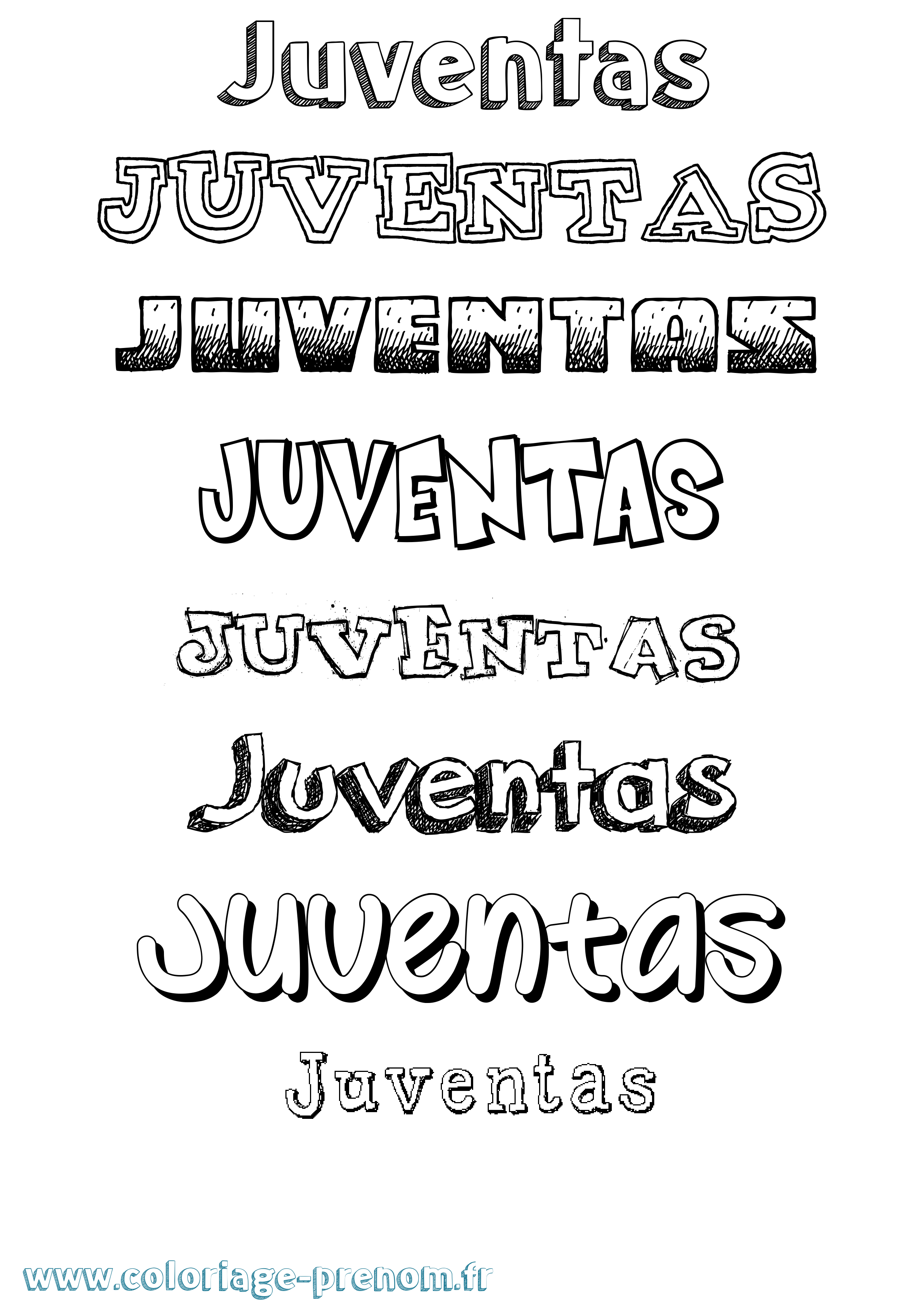 Coloriage Juventas Dessiné Coloriage prénom Juventas Dessiné