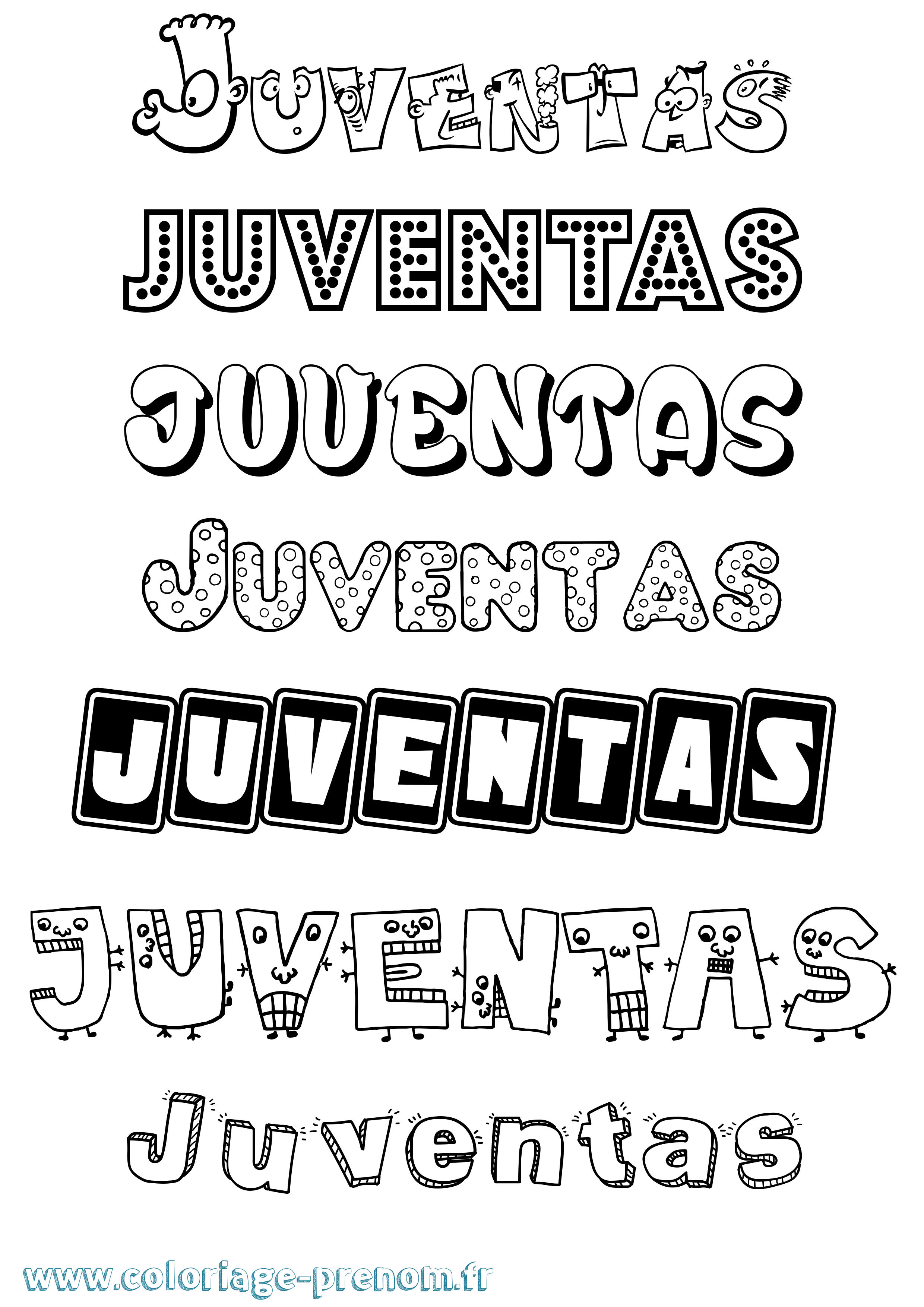 Coloriage Juventas Fun Coloriage prénom Juventas Fun