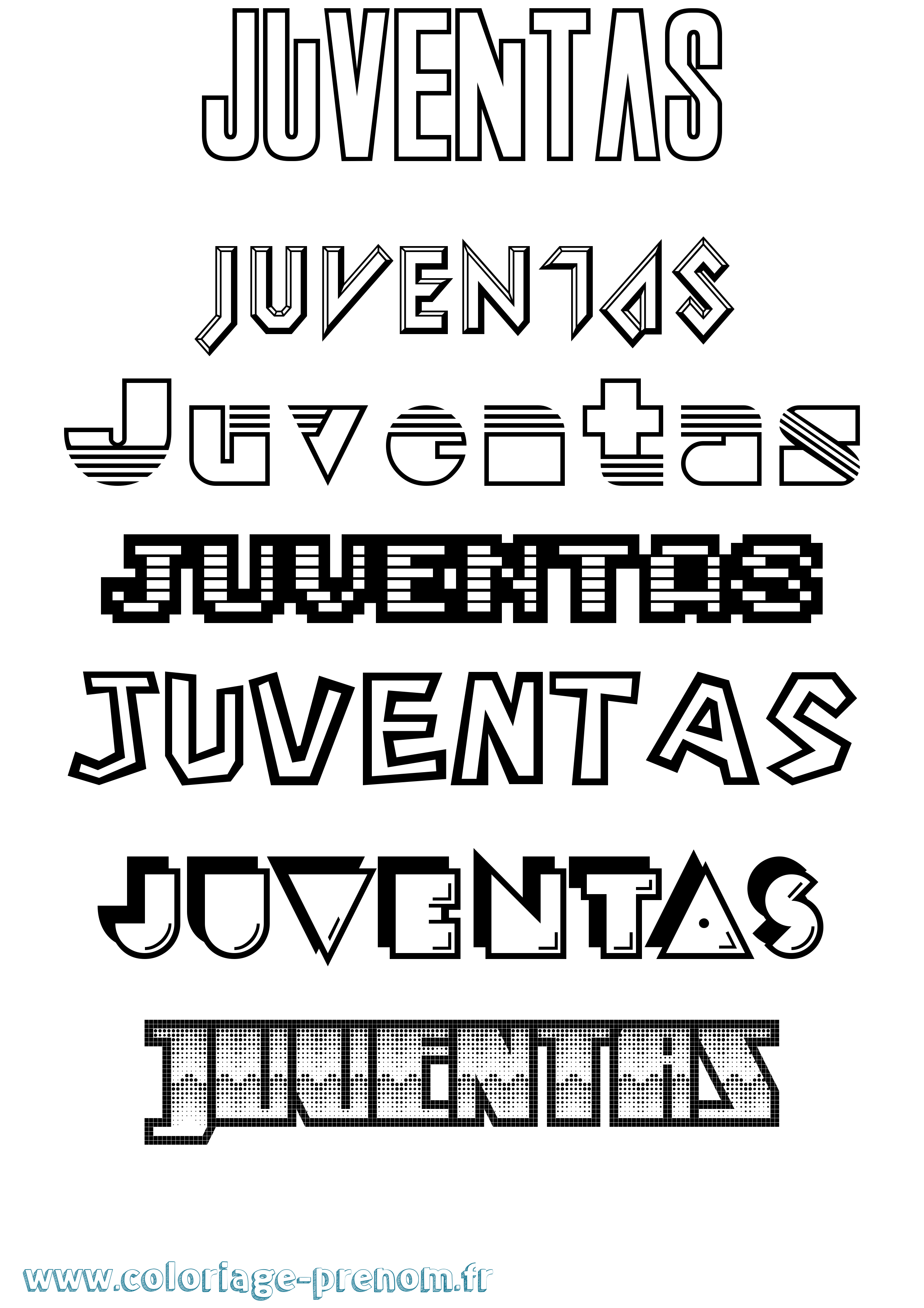Coloriage Juventas Jeux Vidéos Coloriage prénom Juventas Jeux Vidéos