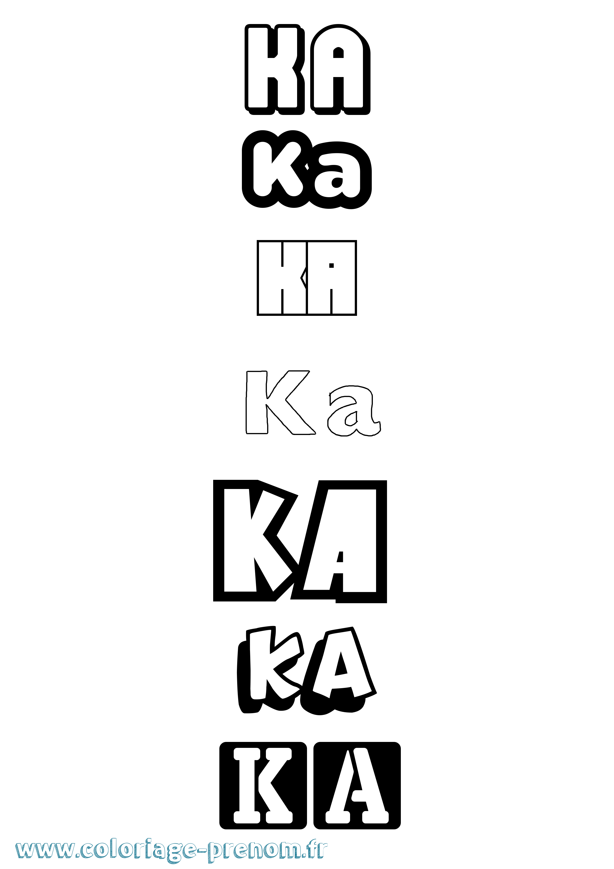 Coloriage prénom Ka Simple
