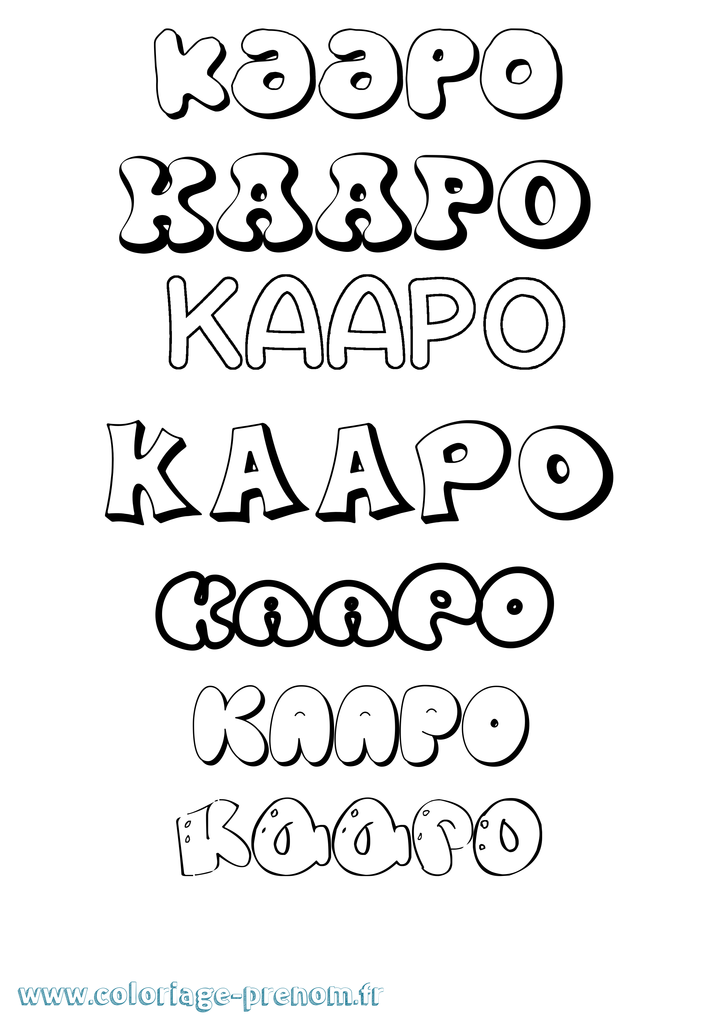 Coloriage prénom Kaapo Bubble
