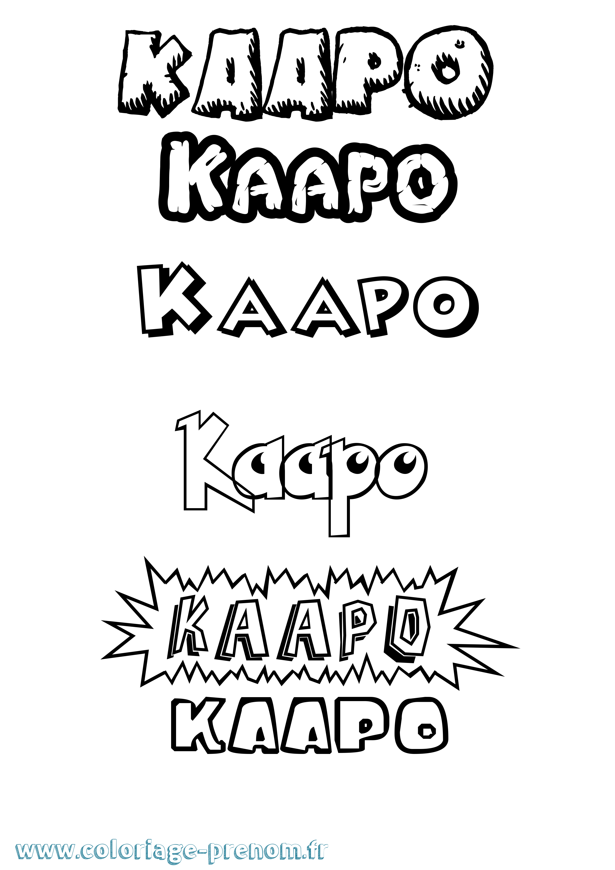 Coloriage prénom Kaapo Dessin Animé