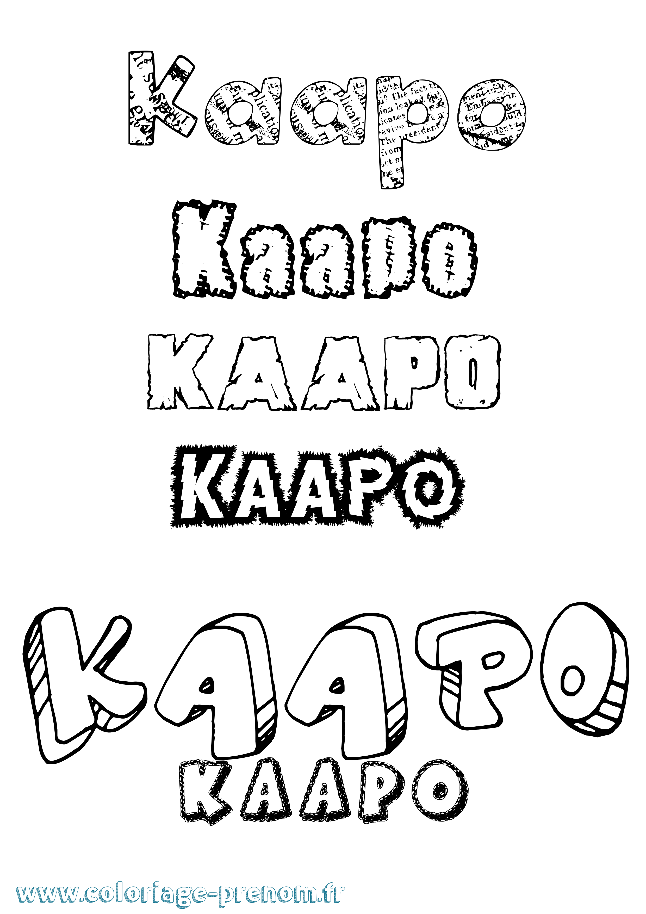 Coloriage prénom Kaapo Destructuré