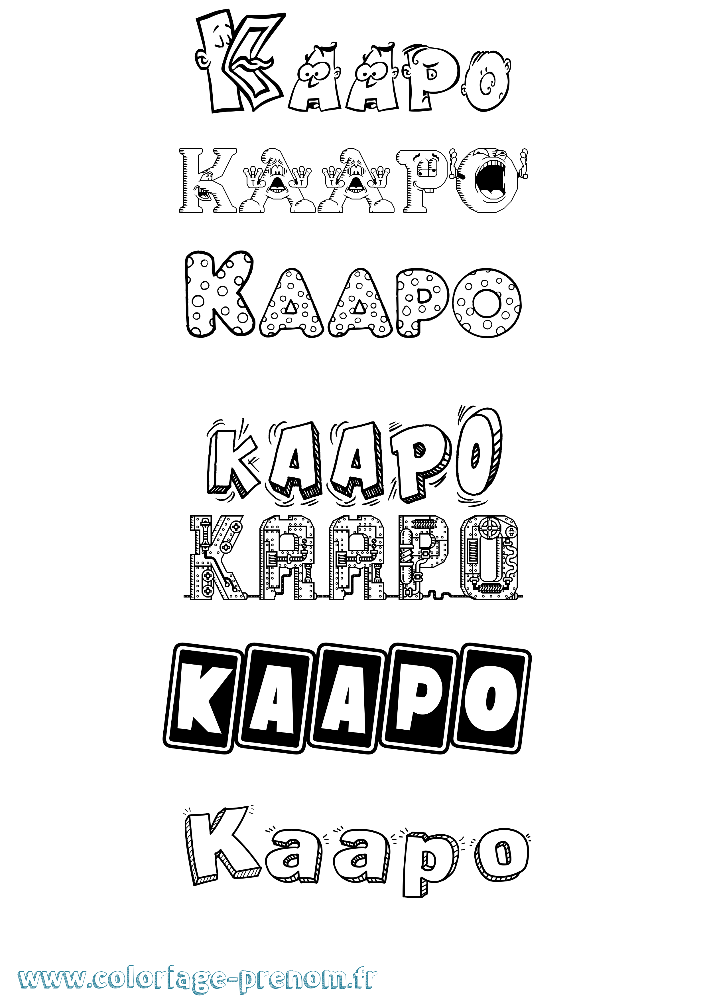 Coloriage prénom Kaapo Fun