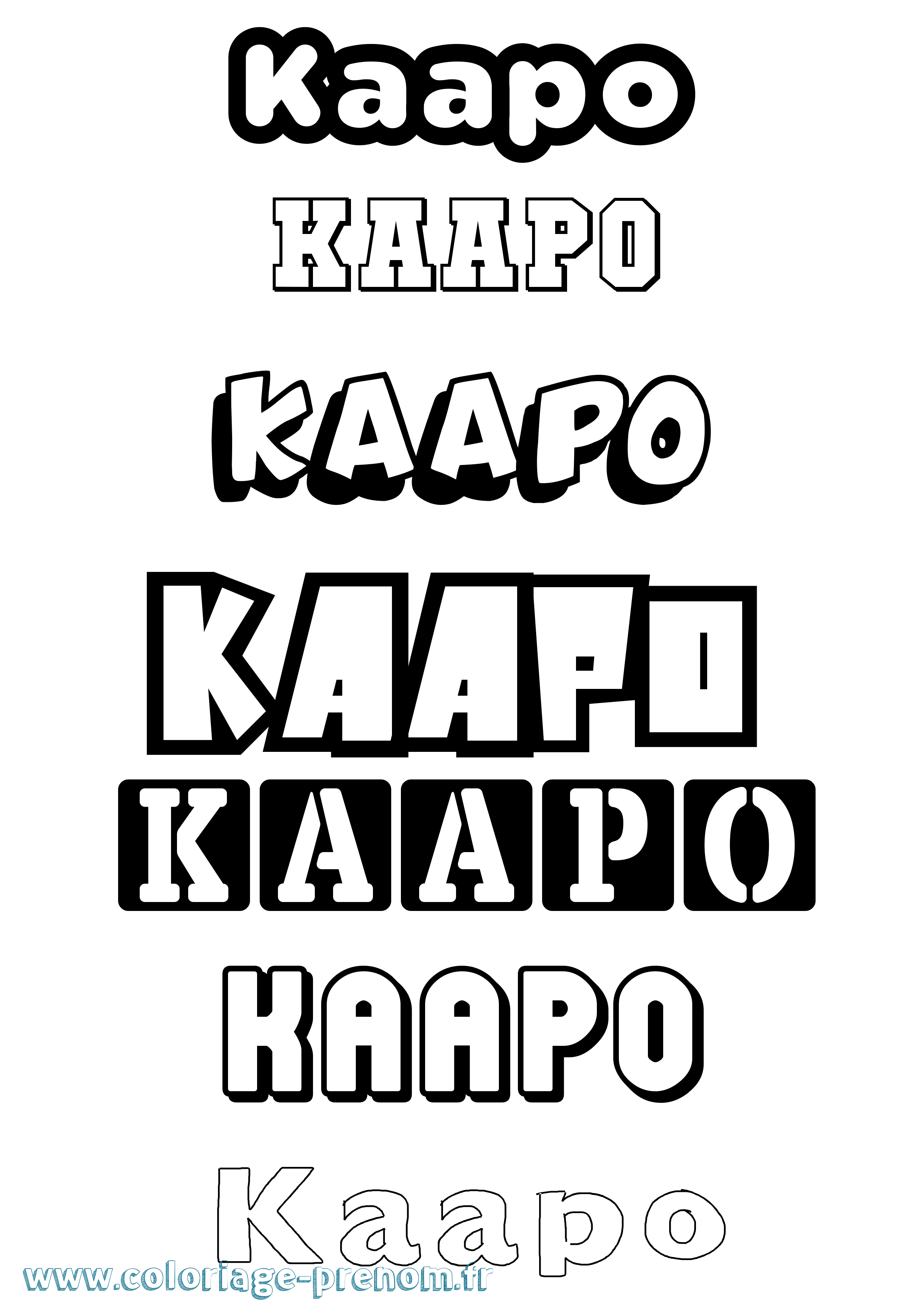 Coloriage prénom Kaapo Simple