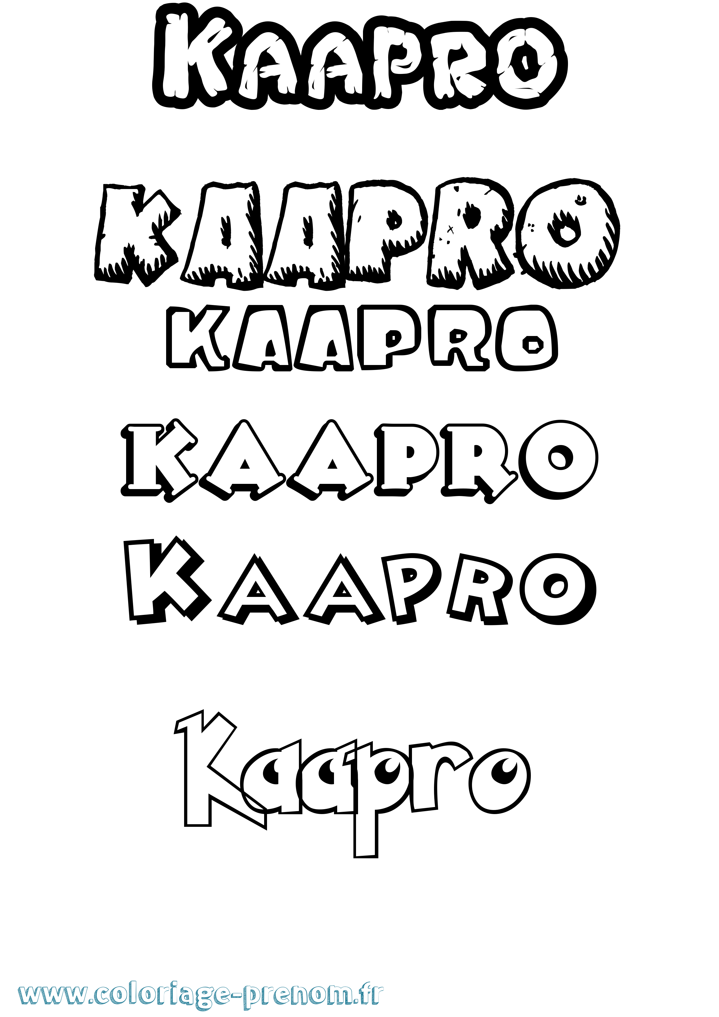 Coloriage prénom Kaapro Dessin Animé