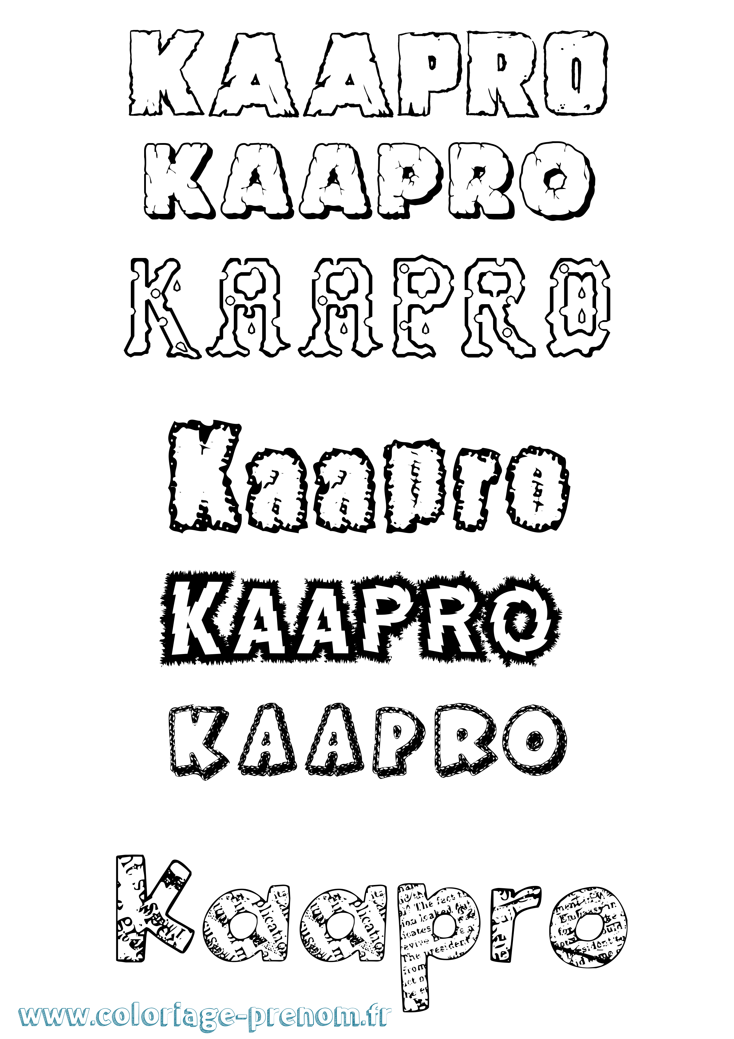Coloriage prénom Kaapro Destructuré