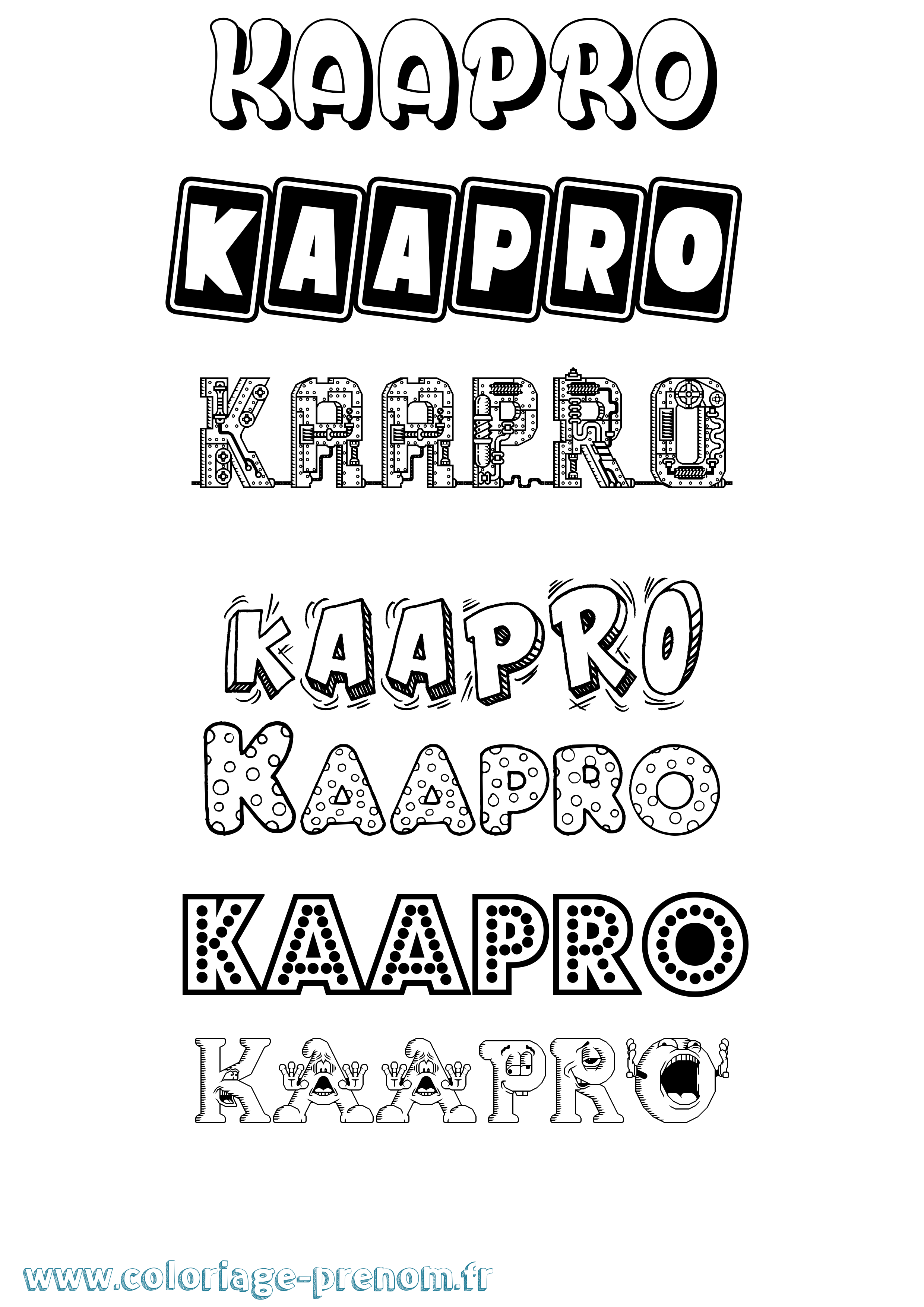 Coloriage prénom Kaapro Fun