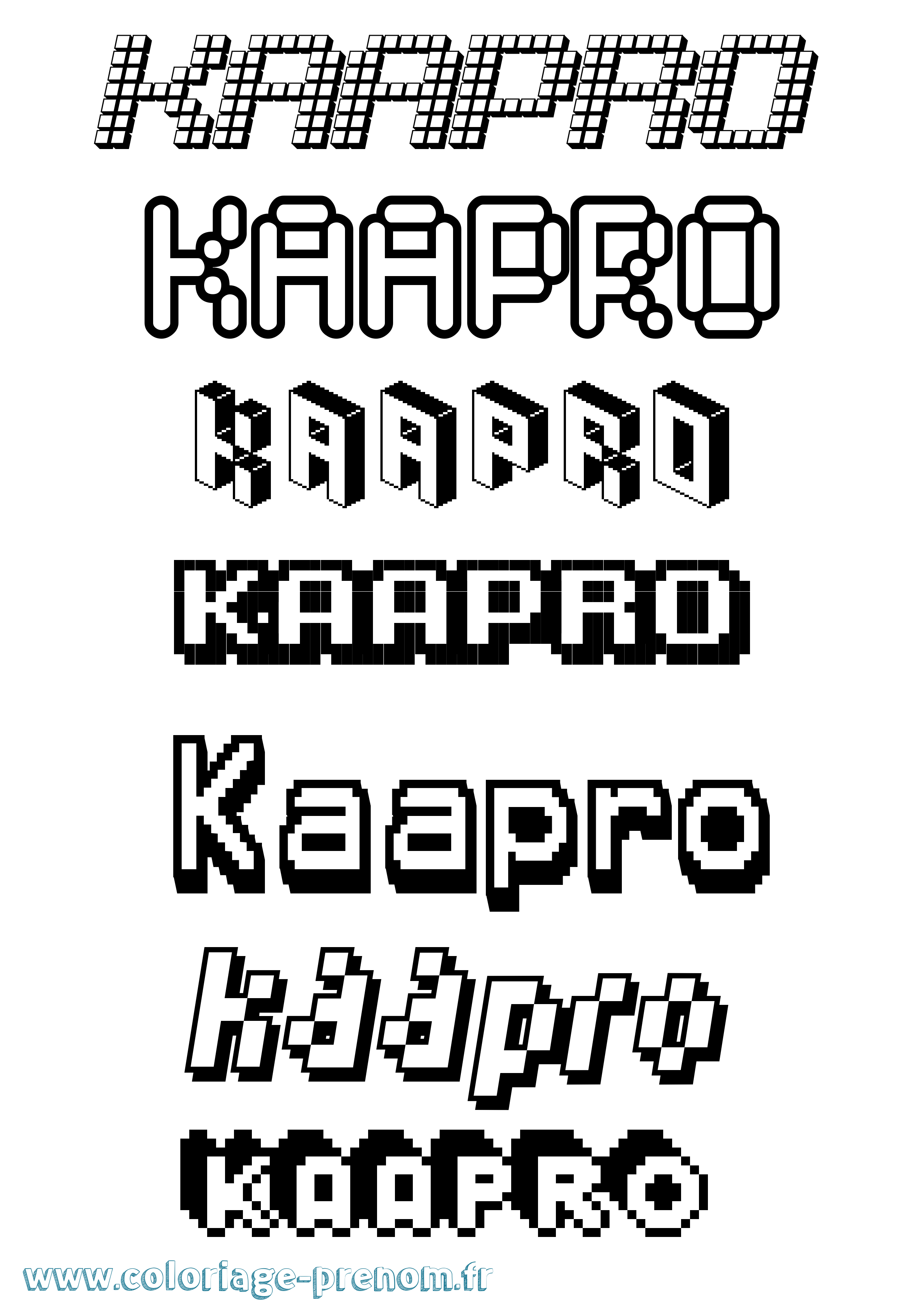 Coloriage prénom Kaapro Pixel