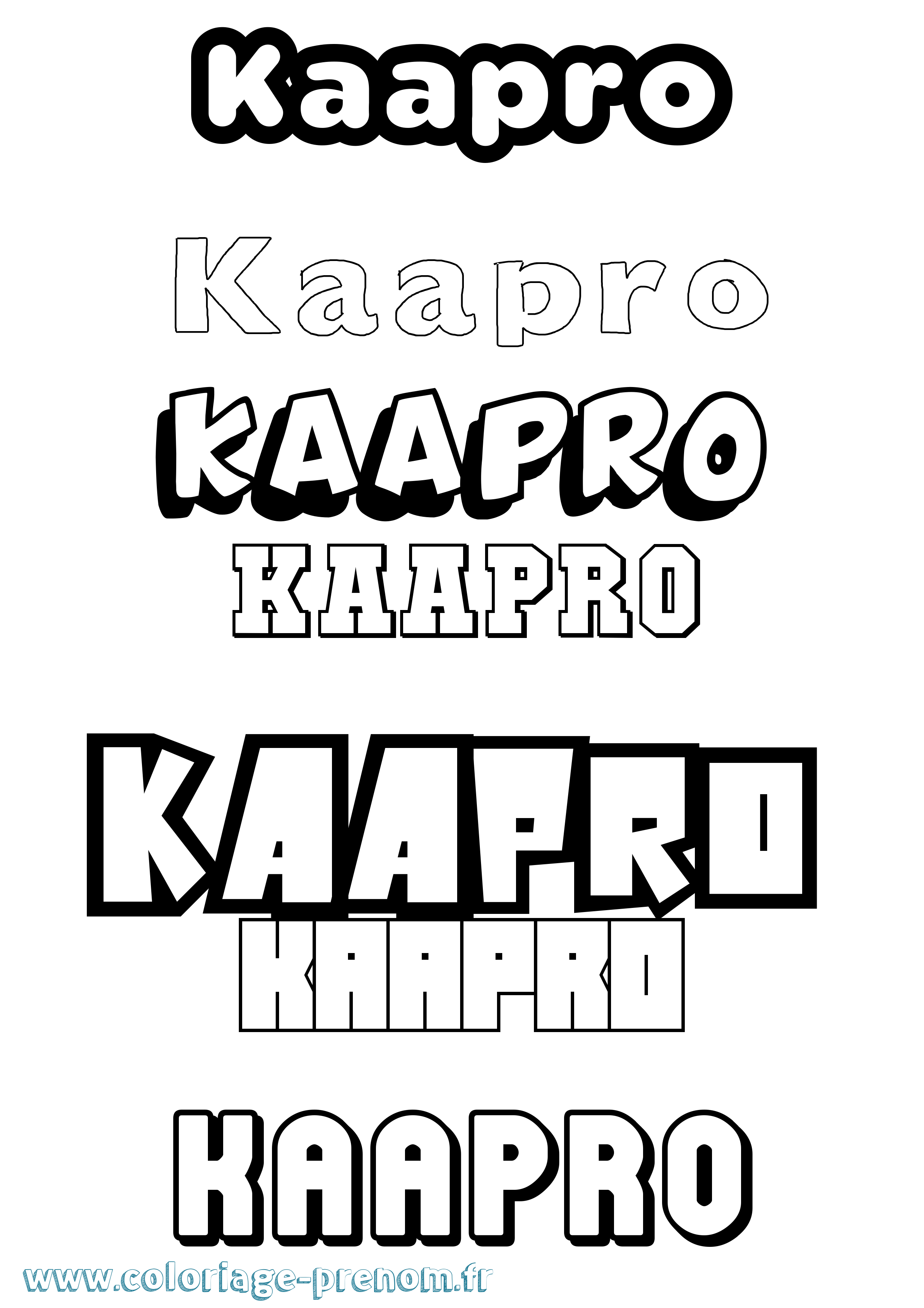 Coloriage prénom Kaapro Simple