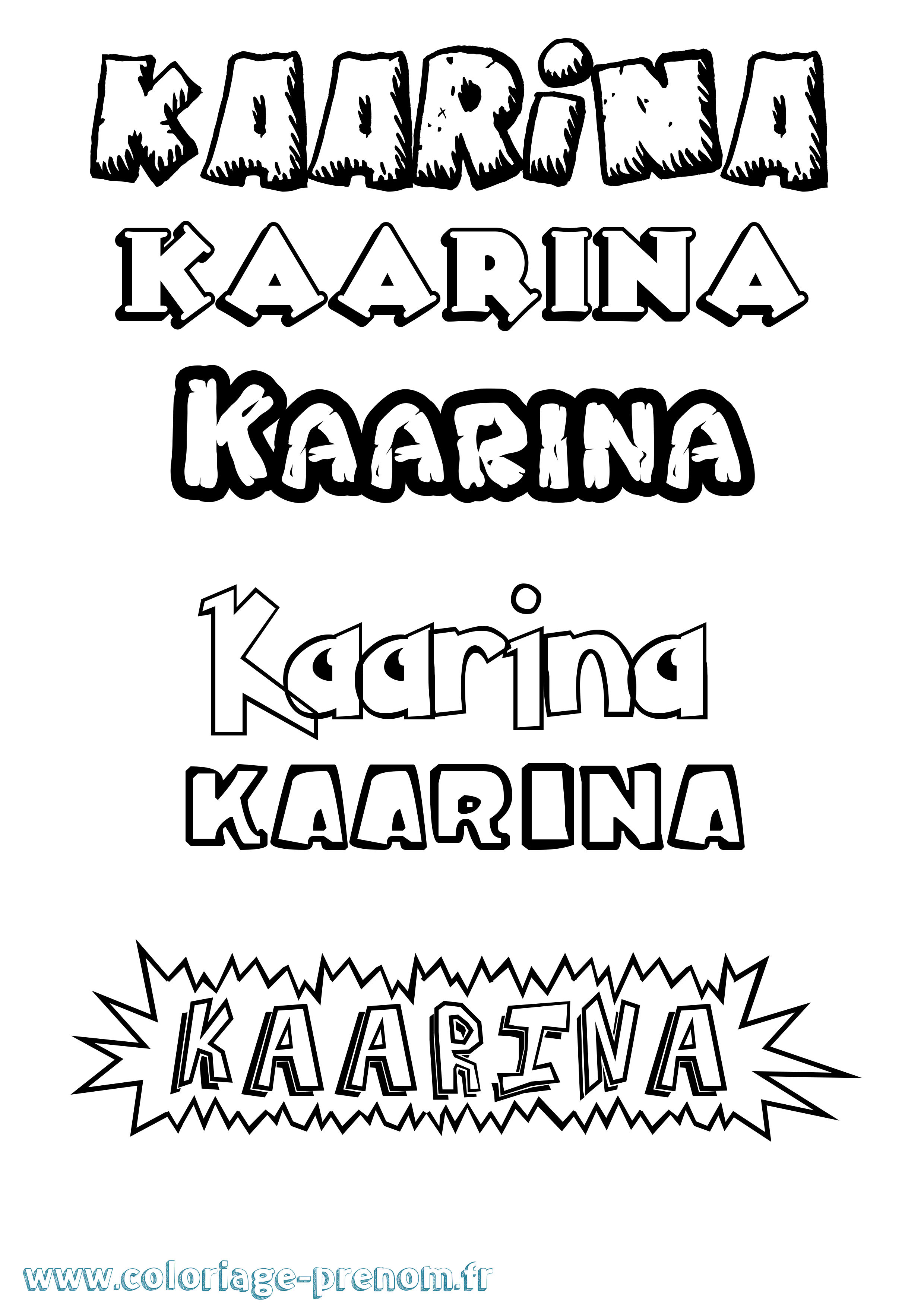 Coloriage prénom Kaarina Dessin Animé