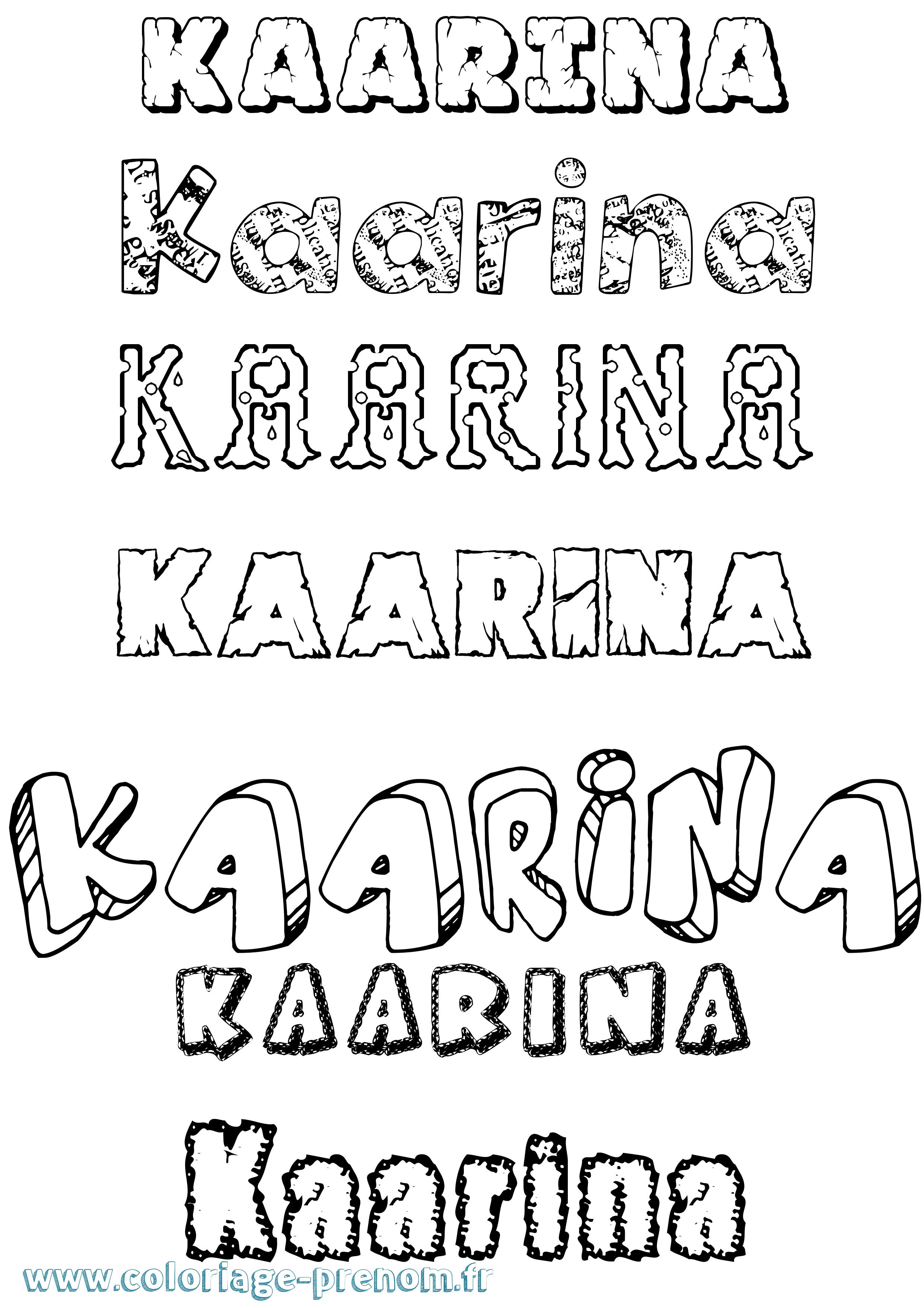 Coloriage prénom Kaarina Destructuré