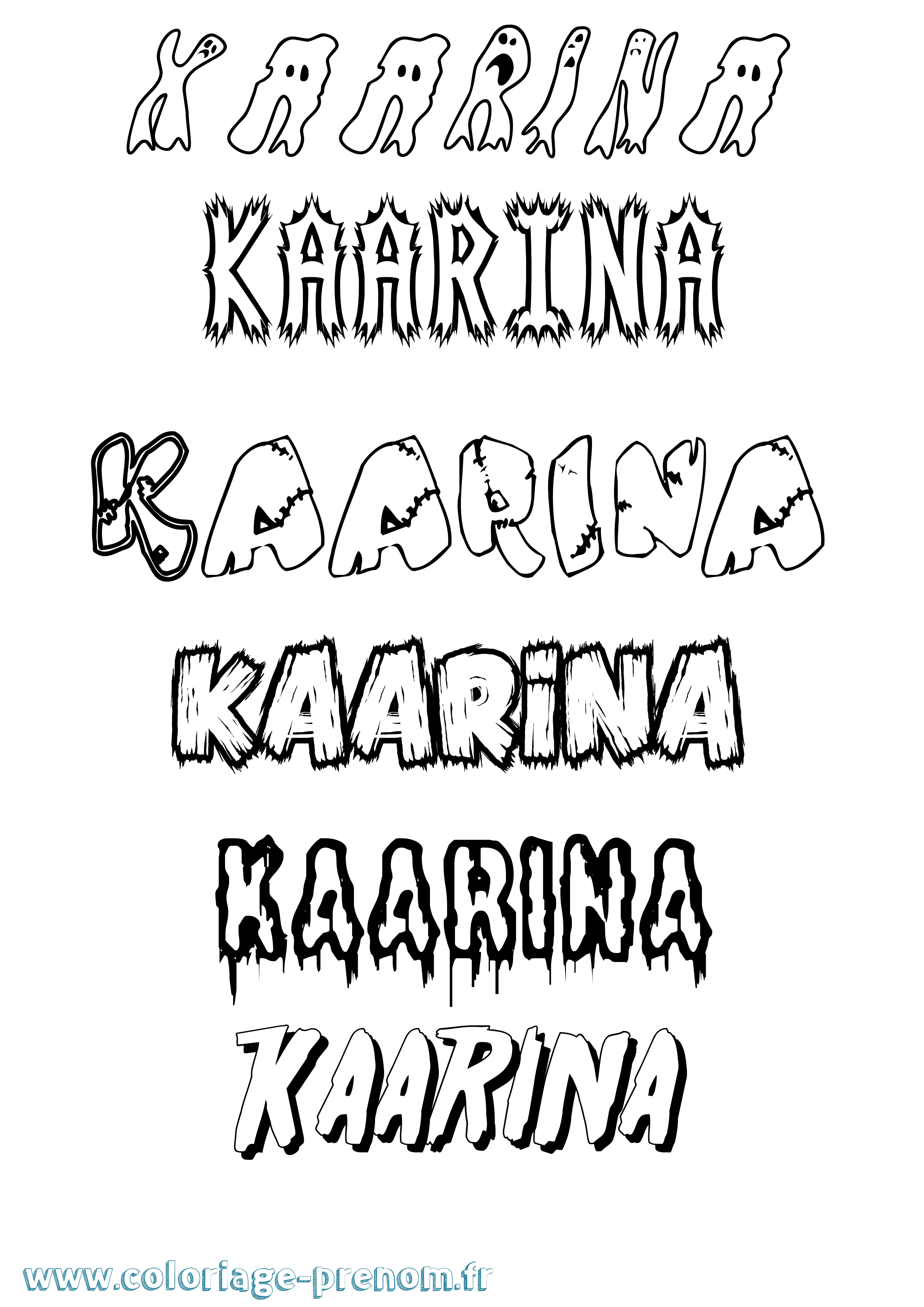 Coloriage prénom Kaarina Frisson