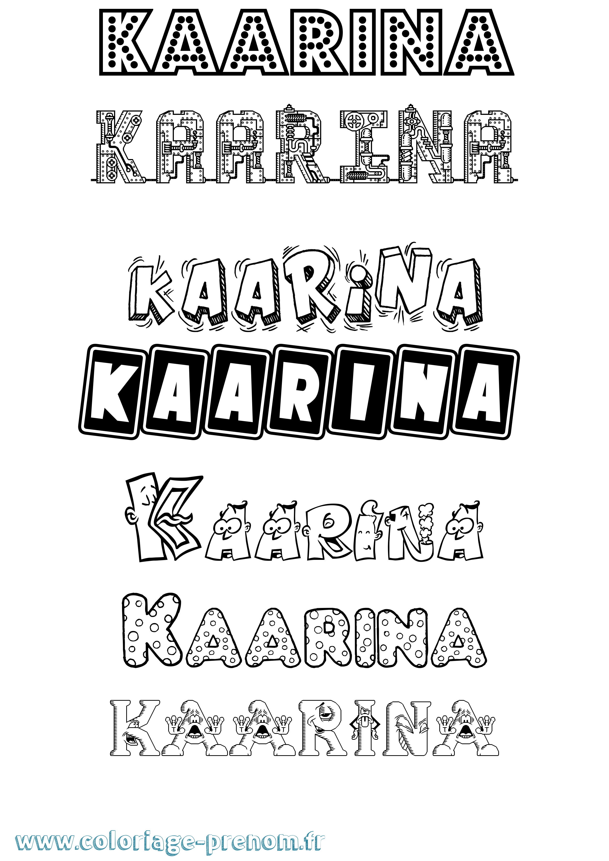 Coloriage prénom Kaarina Fun
