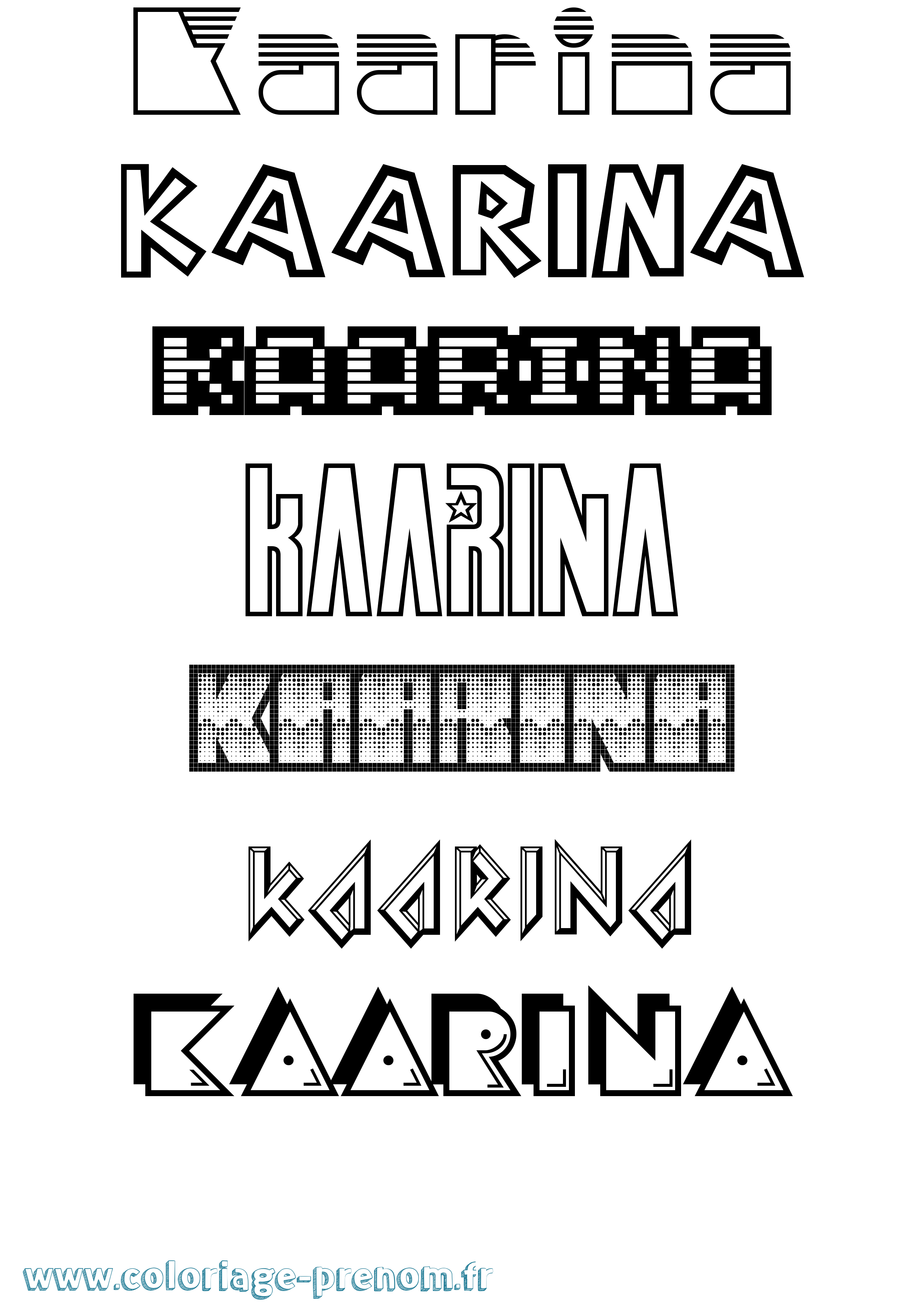 Coloriage prénom Kaarina Jeux Vidéos