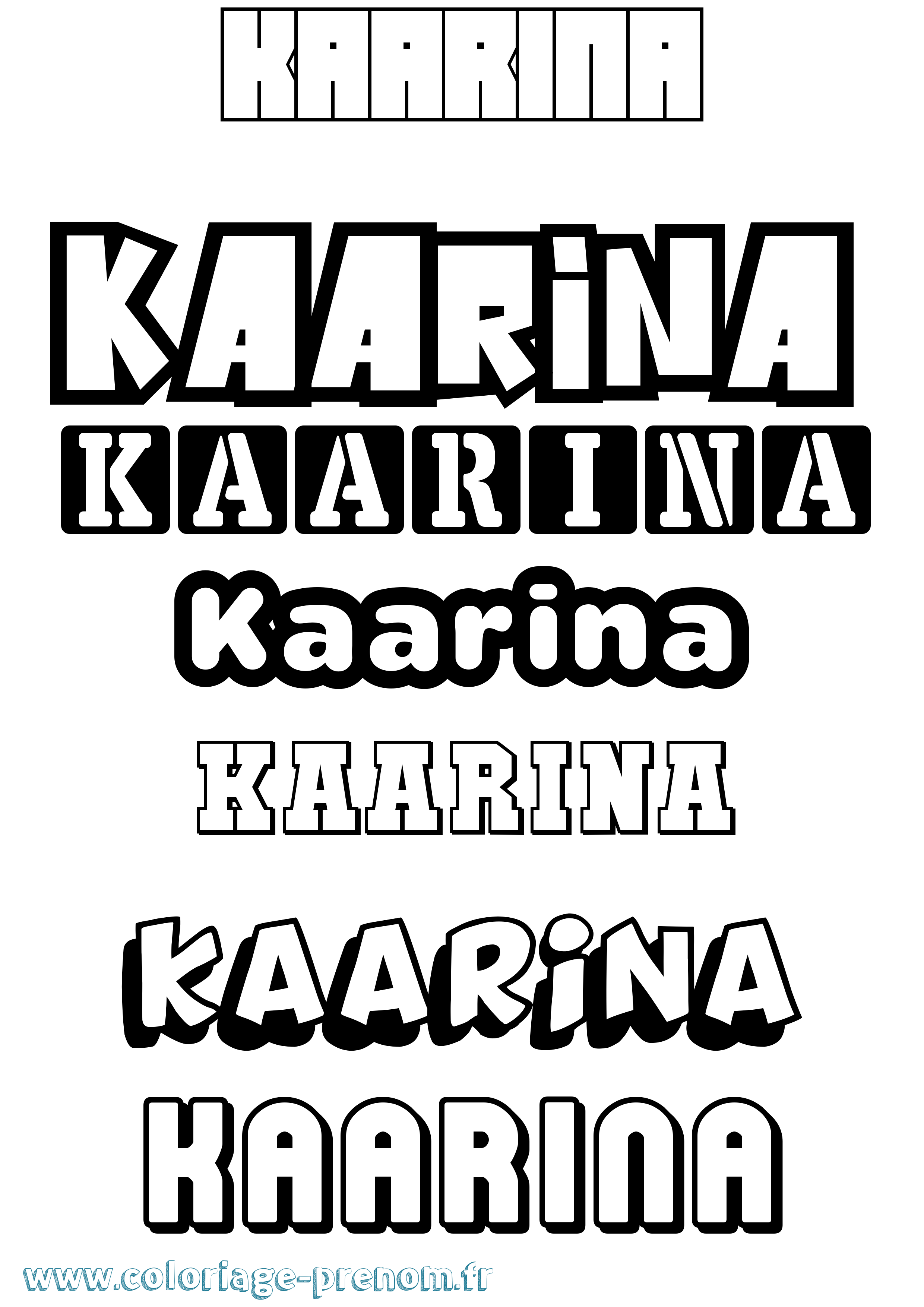 Coloriage prénom Kaarina Simple