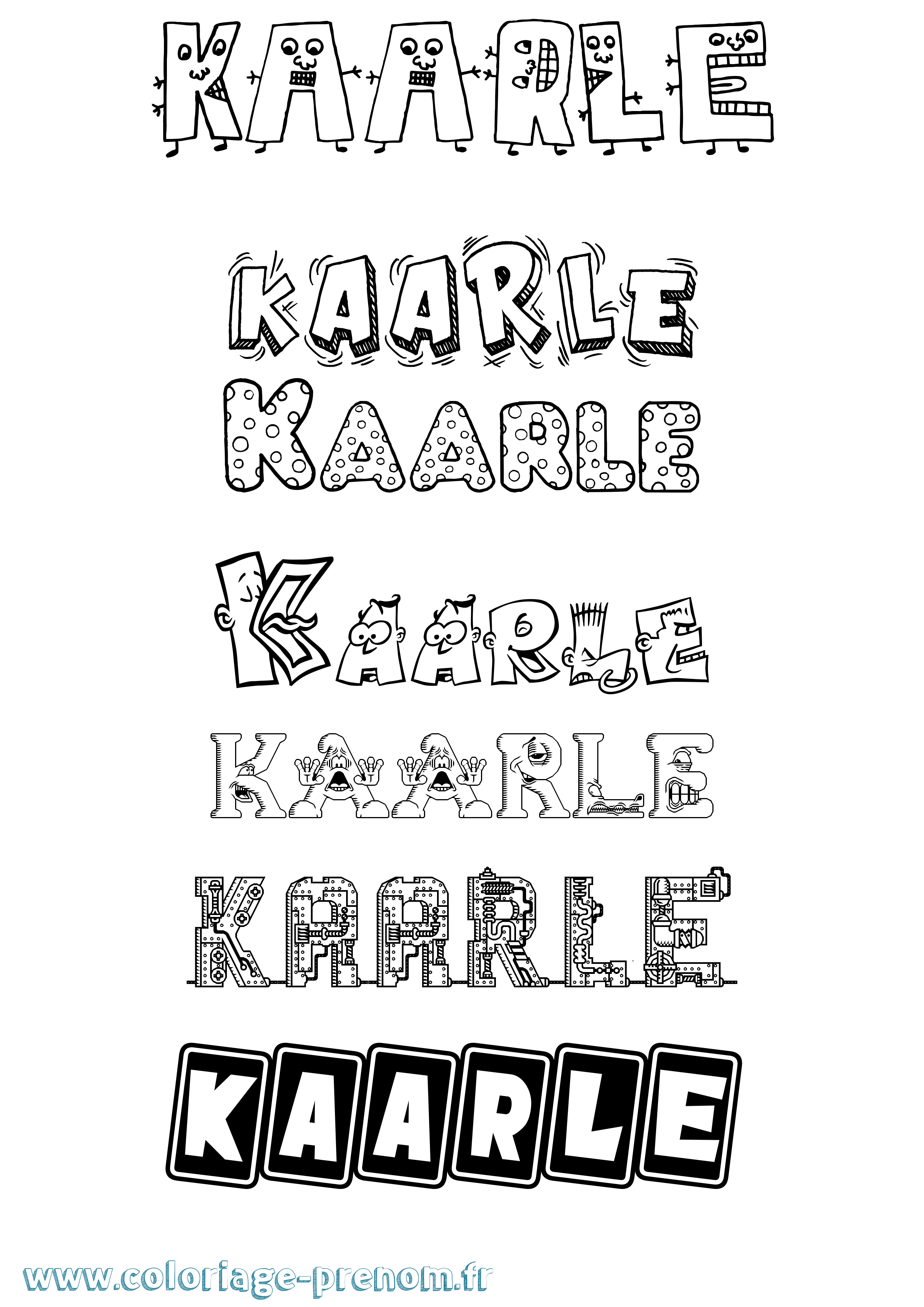 Coloriage prénom Kaarle Fun