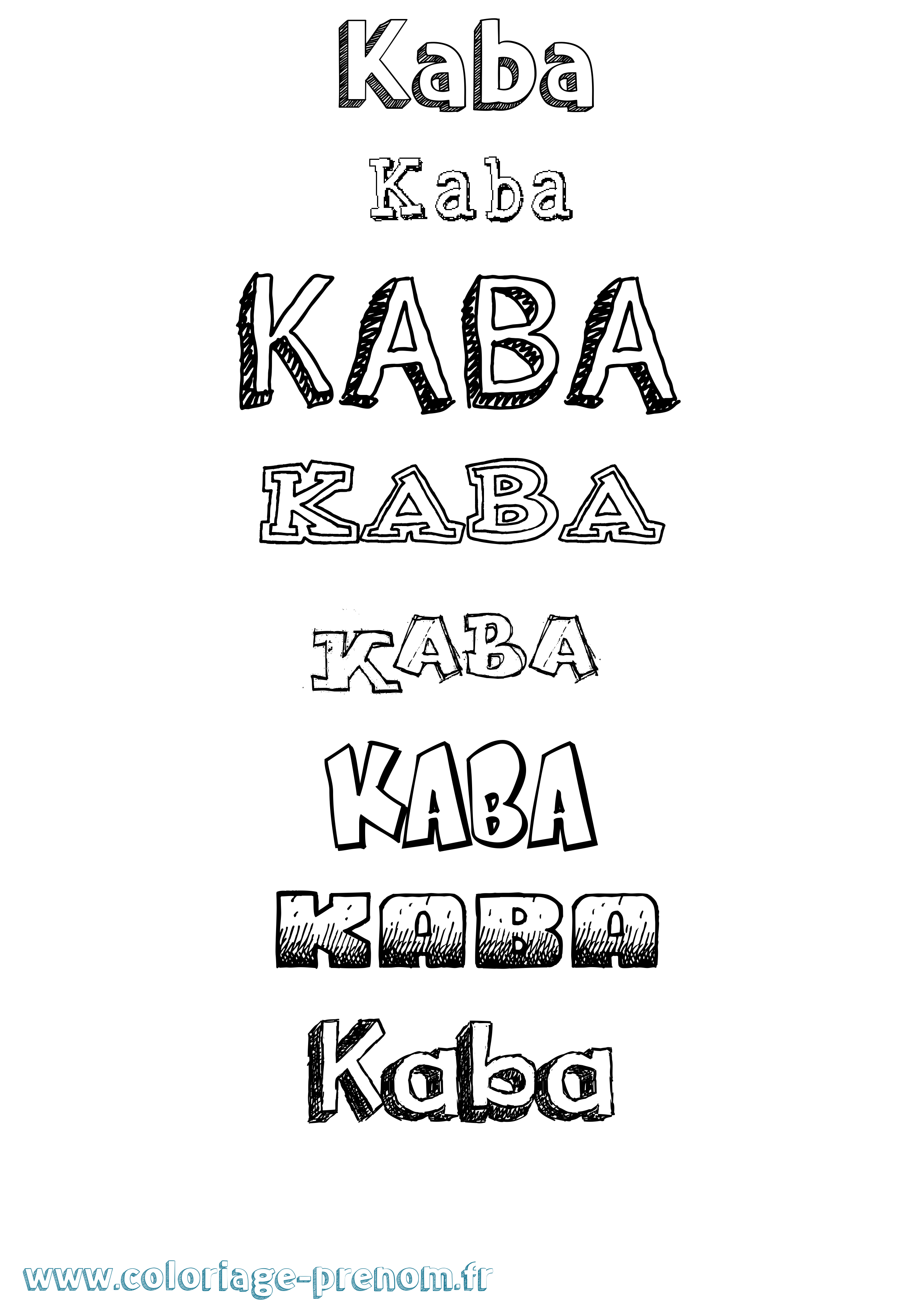 Coloriage prénom Kaba Dessiné