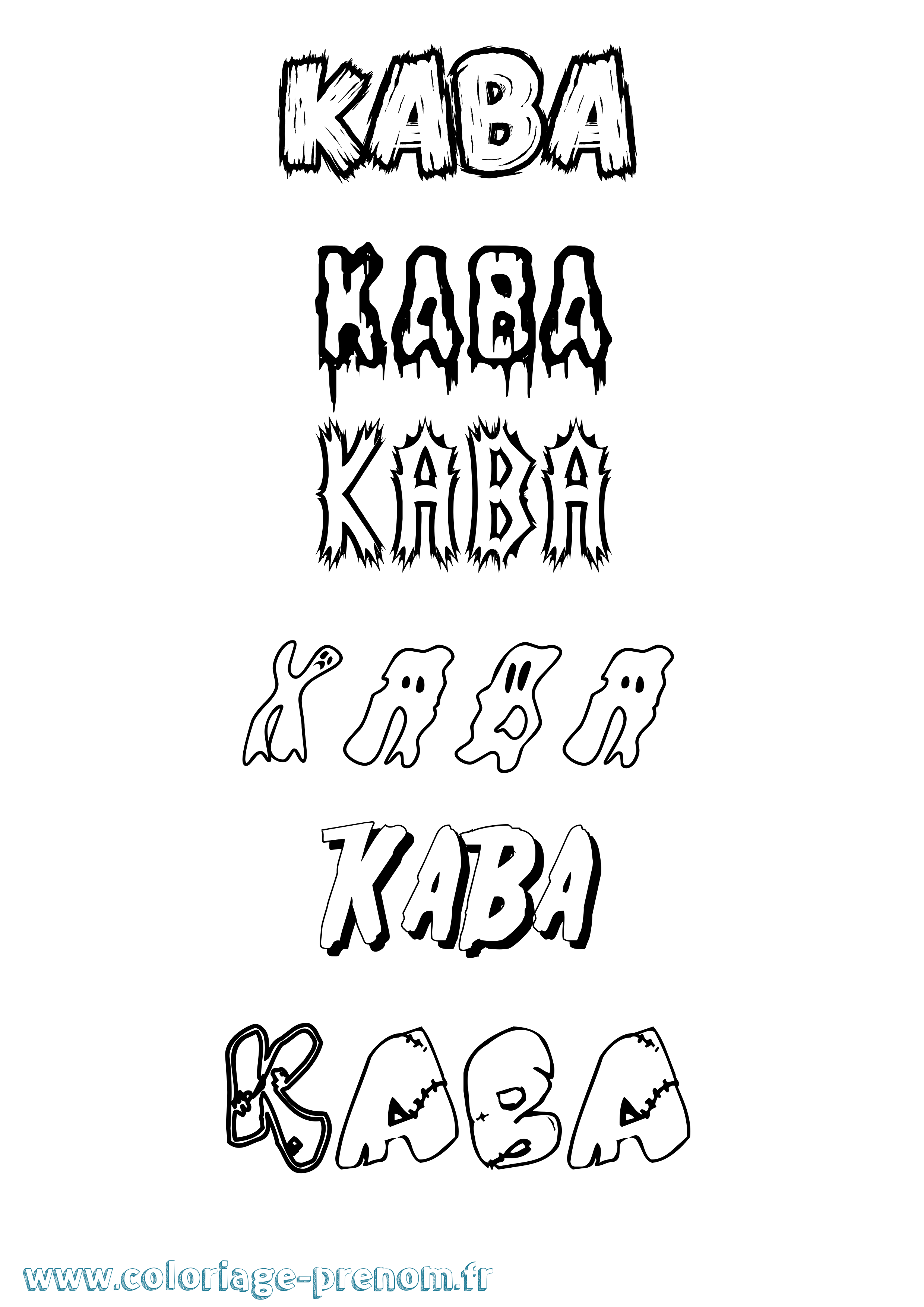 Coloriage prénom Kaba Frisson