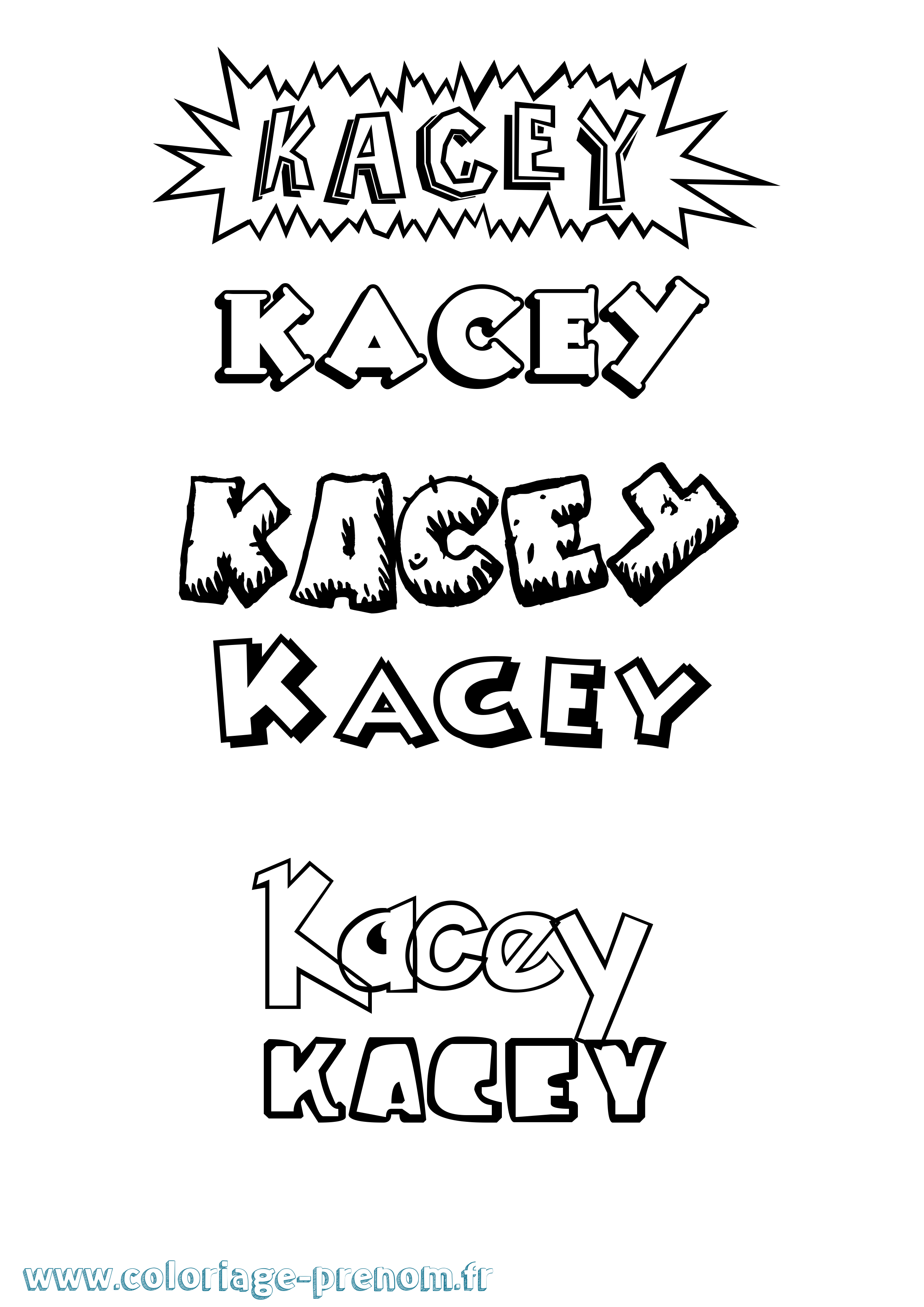 Coloriage prénom Kacey Dessin Animé