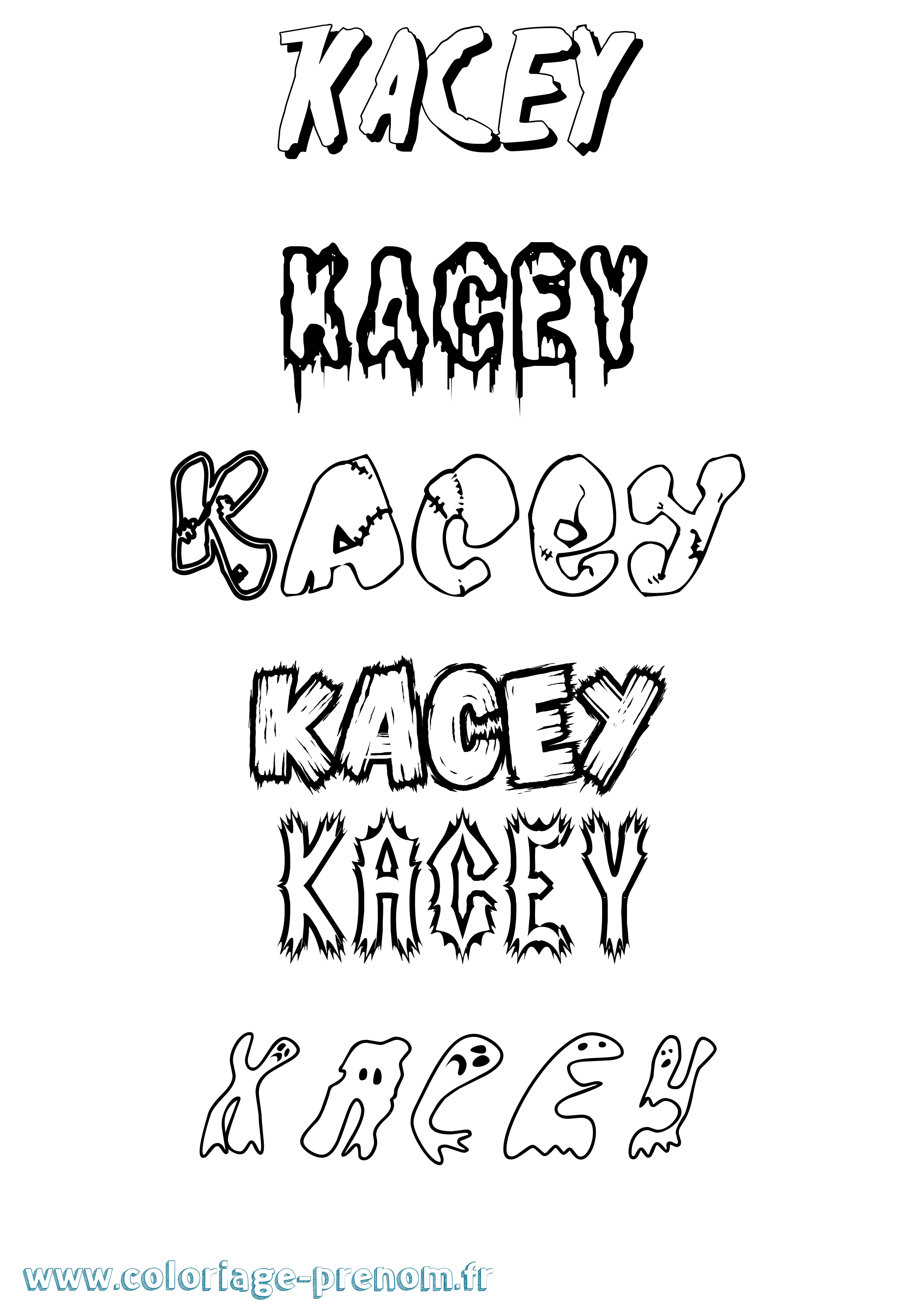 Coloriage prénom Kacey Frisson