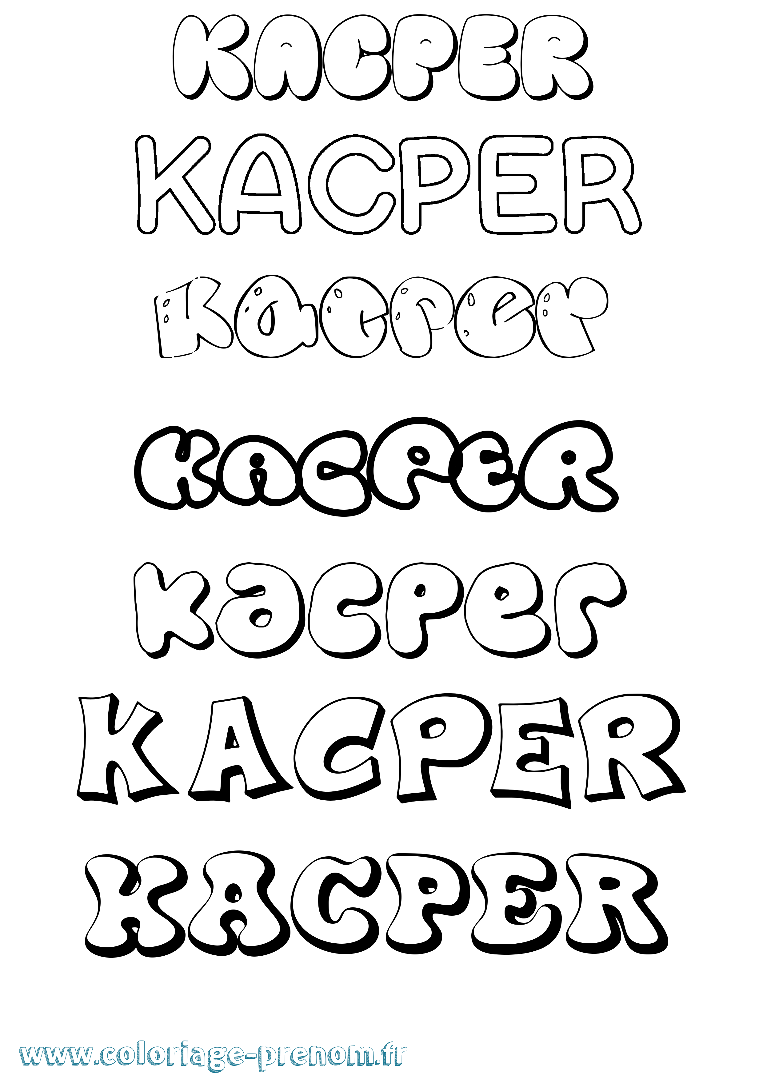 Coloriage Kacper Coloriage prénom Kacper