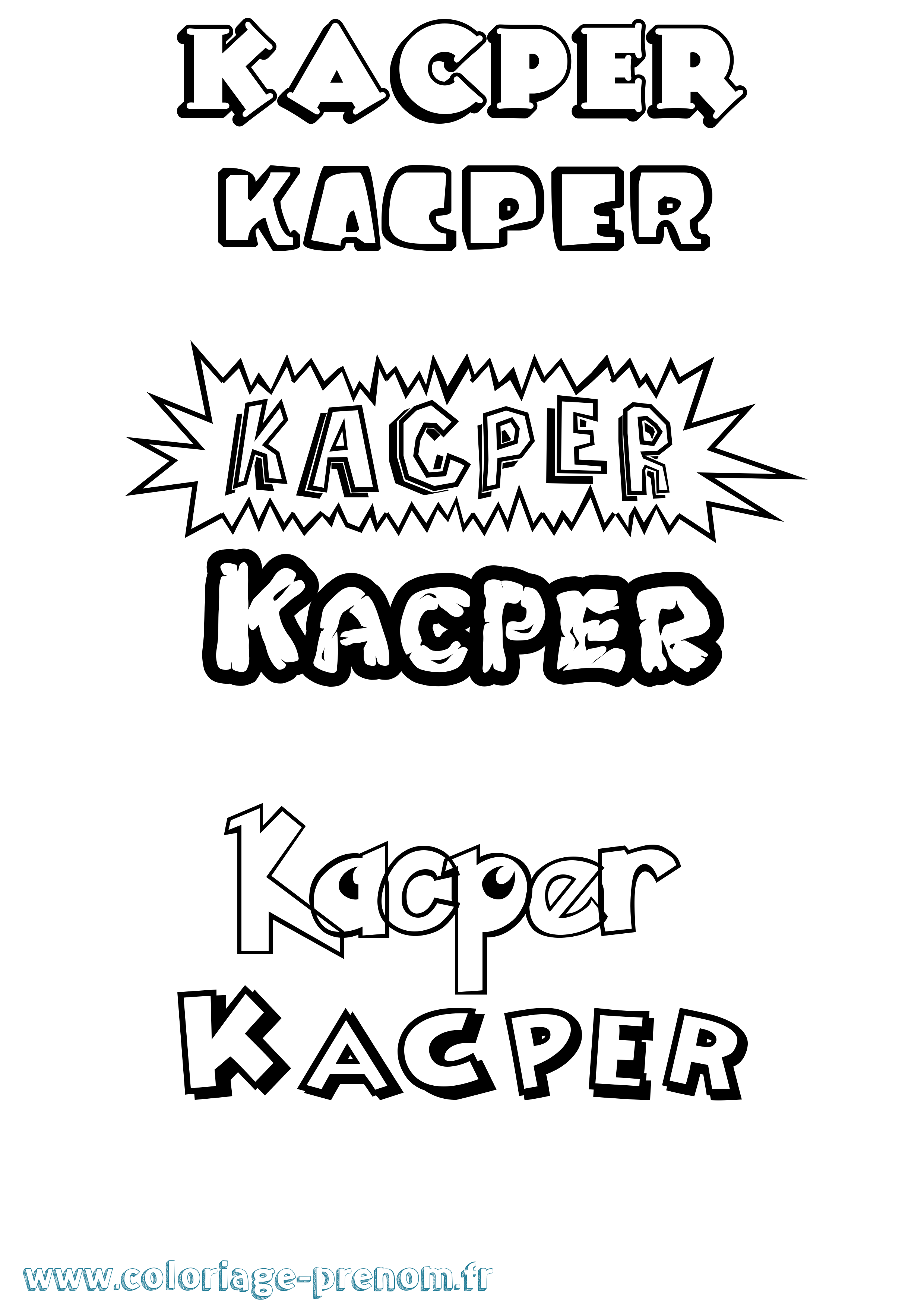 Coloriage Kacper Coloriage prénom Kacper
