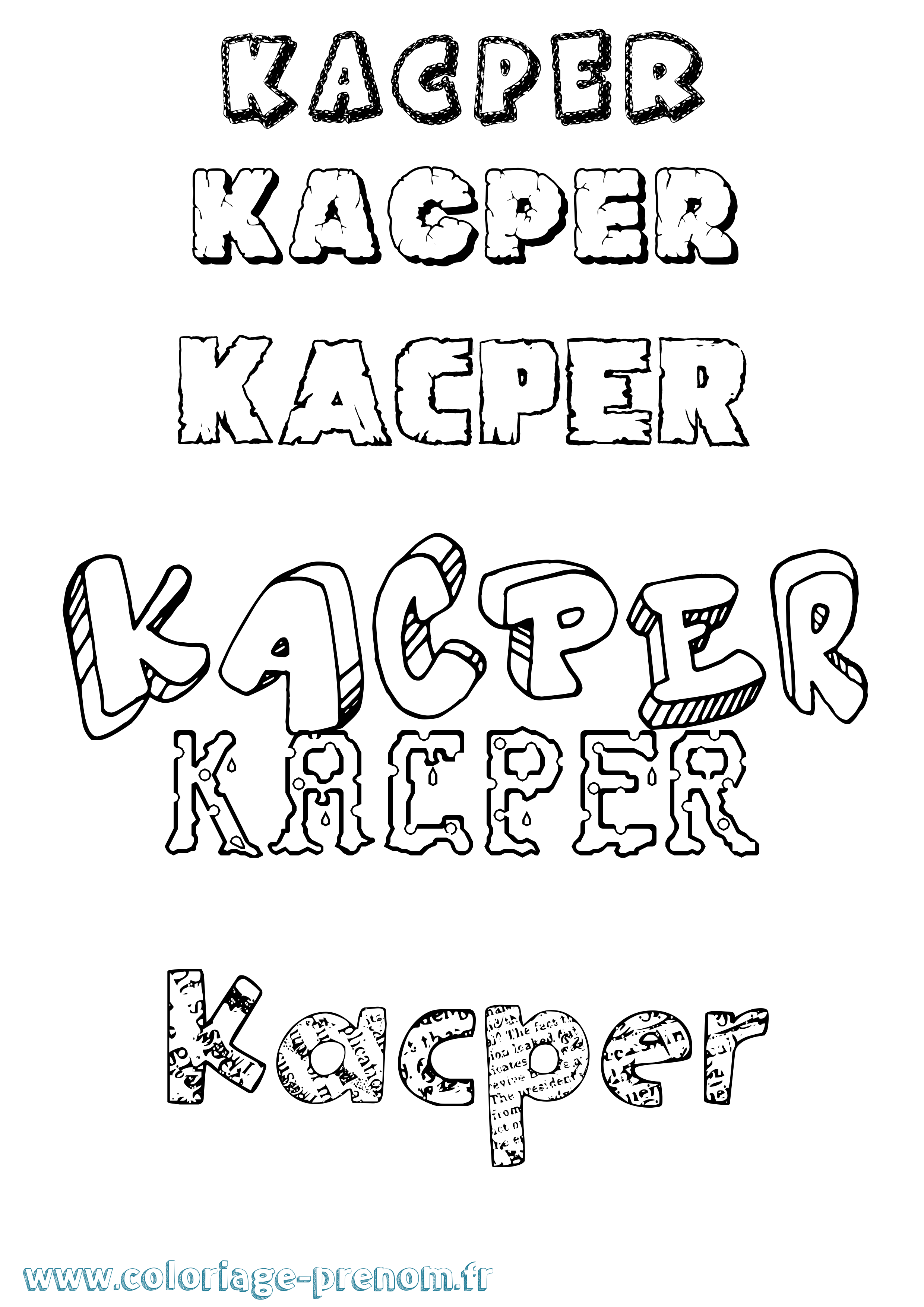 Coloriage Kacper Coloriage prénom Kacper