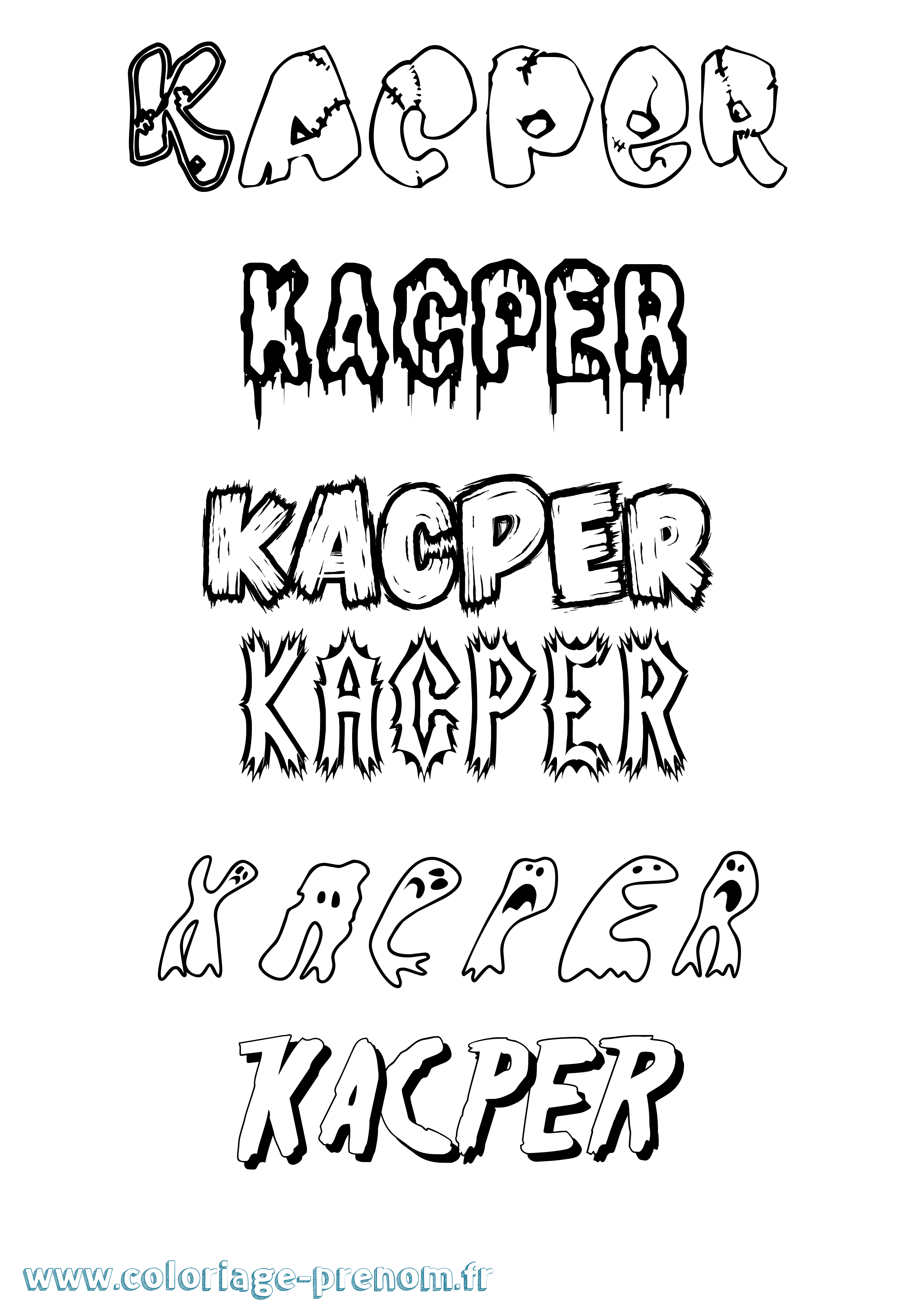 Coloriage Kacper Coloriage prénom Kacper