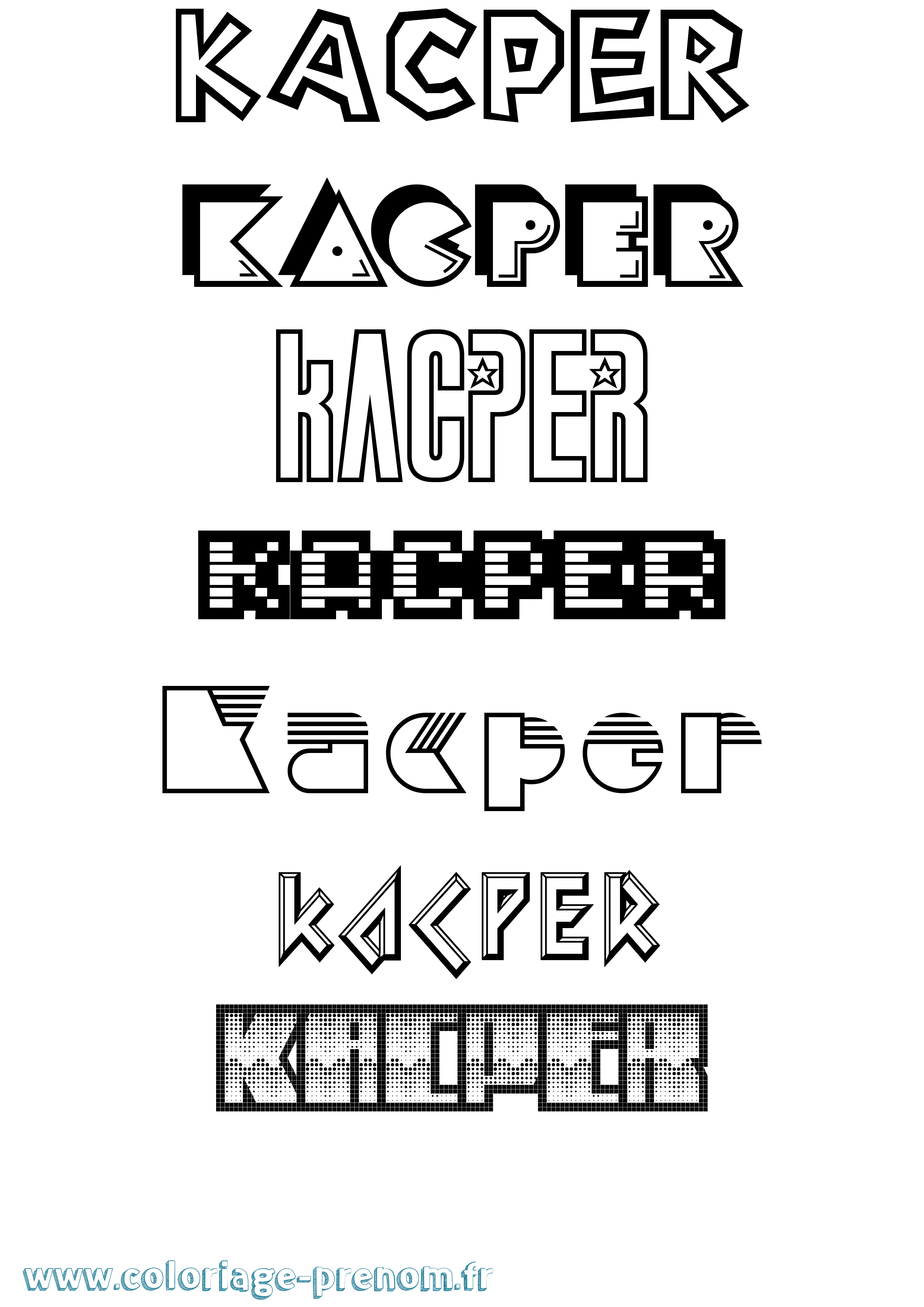 Coloriage Kacper Coloriage prénom Kacper