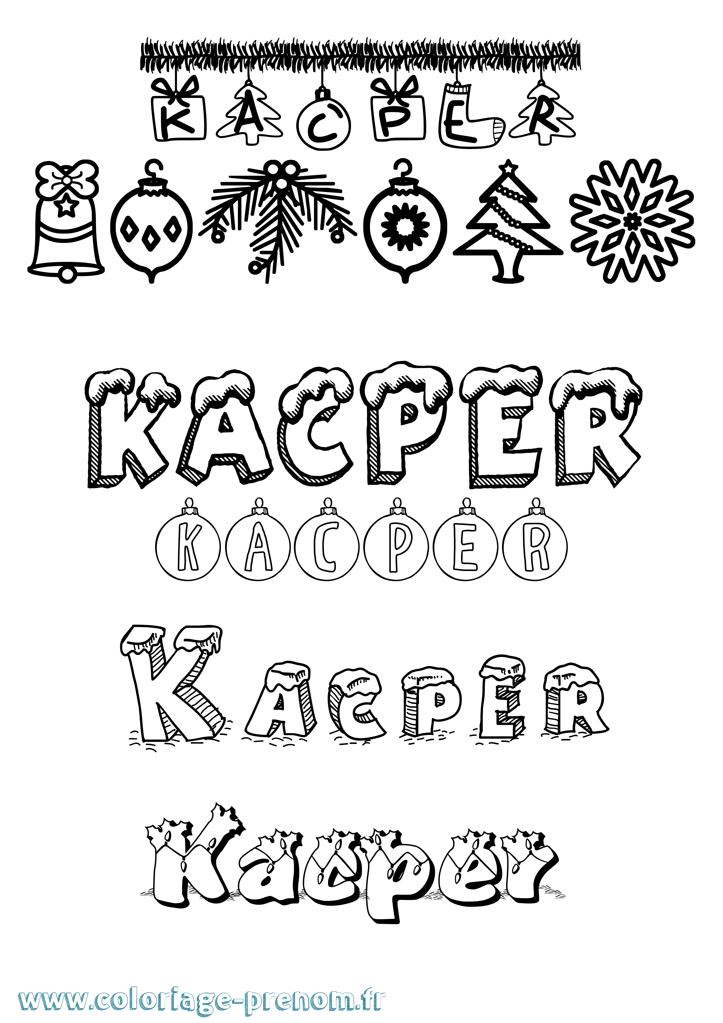 Coloriage Kacper Coloriage prénom Kacper