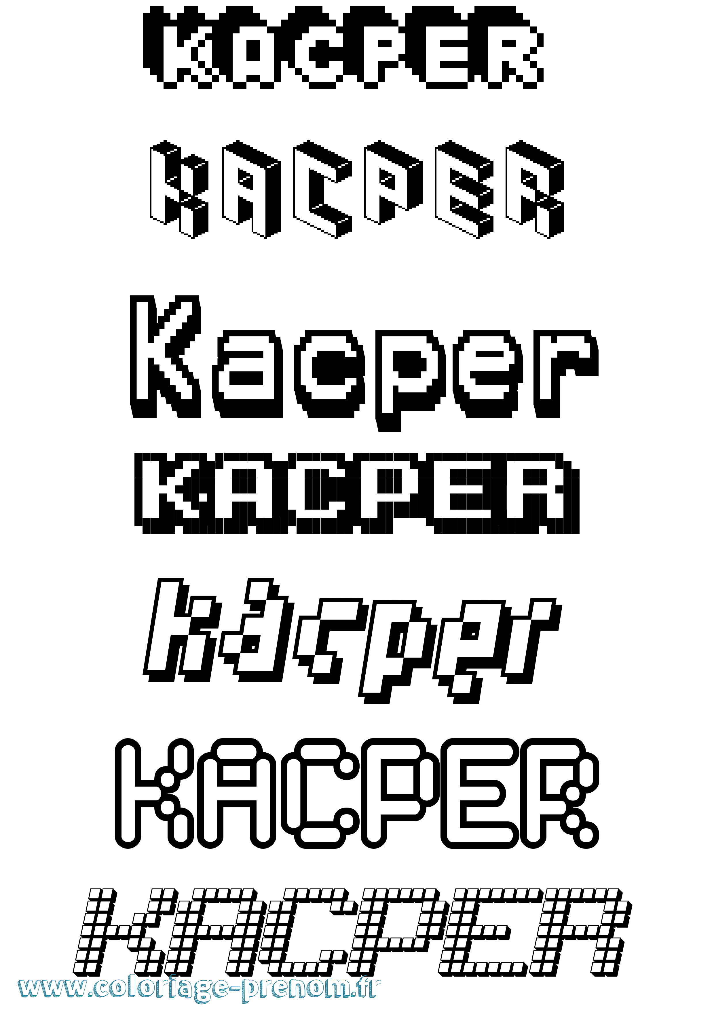 Coloriage prénom Kacper