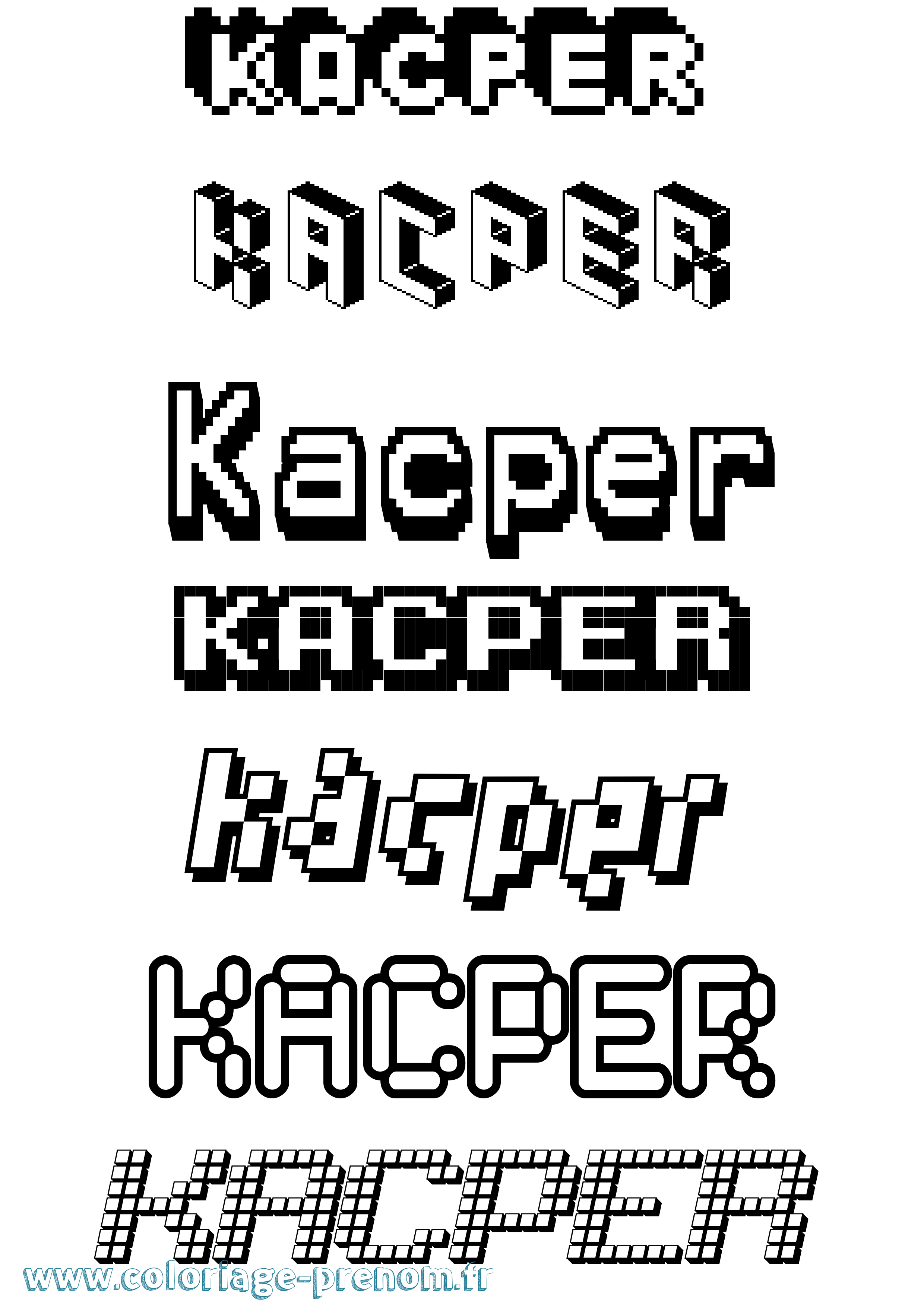 Coloriage Kacper Coloriage prénom Kacper