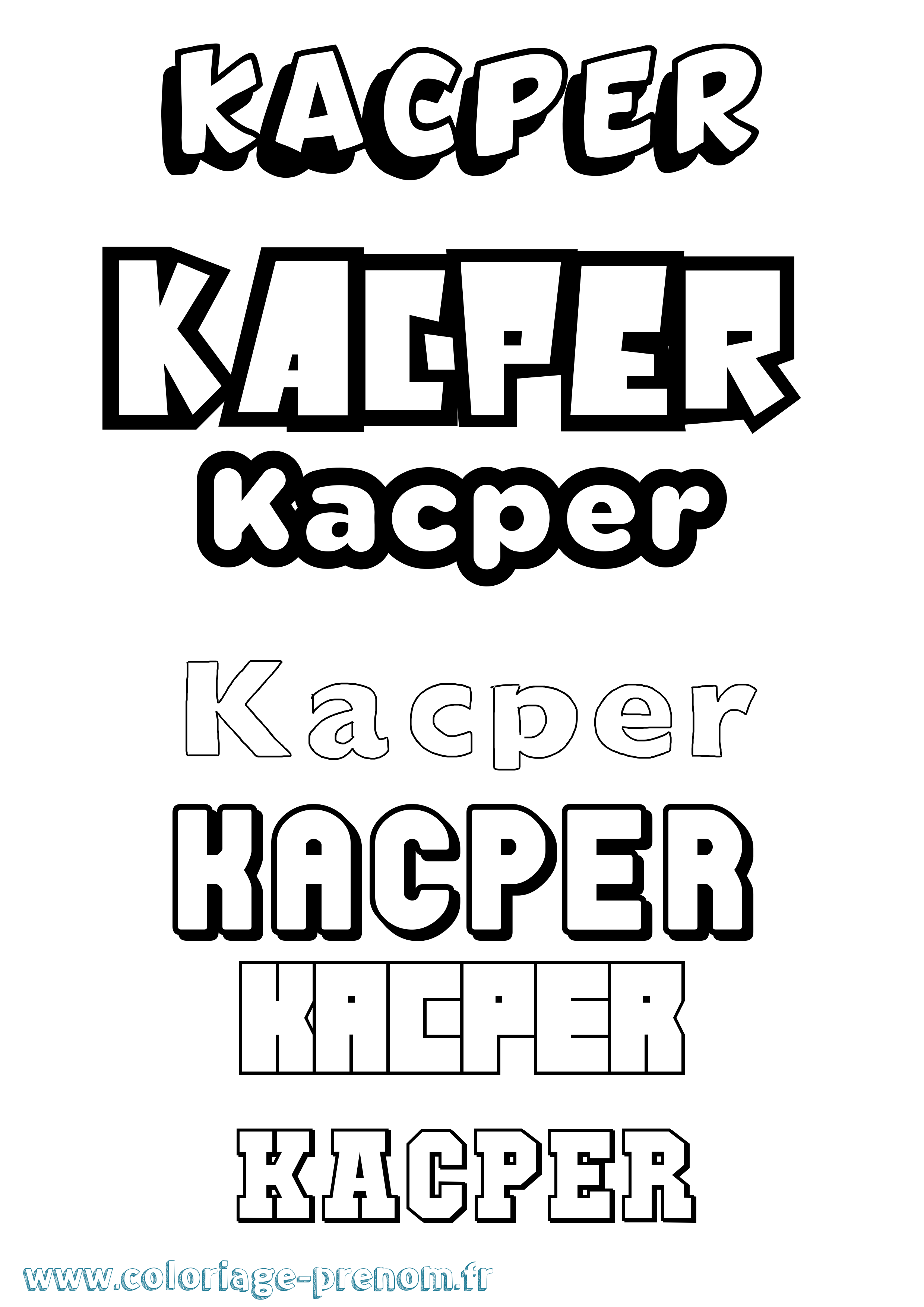 Coloriage Kacper Coloriage prénom Kacper