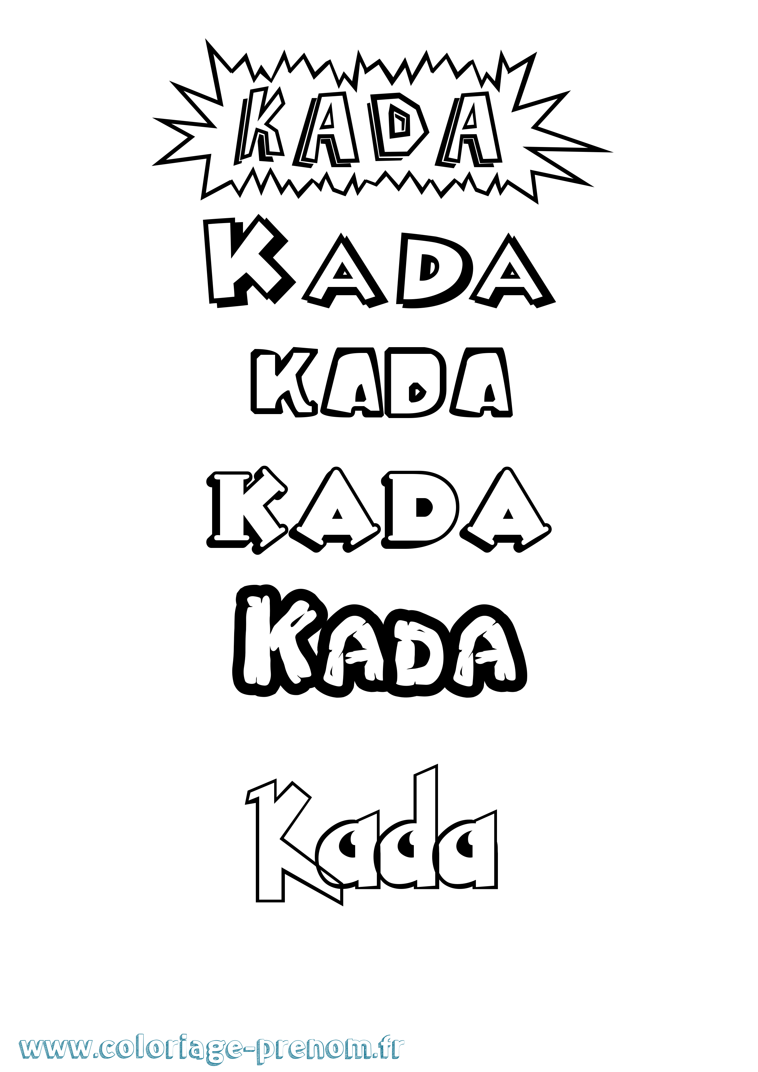 Coloriage Kada Dessin Animé Coloriage prénom Kada Dessin Animé