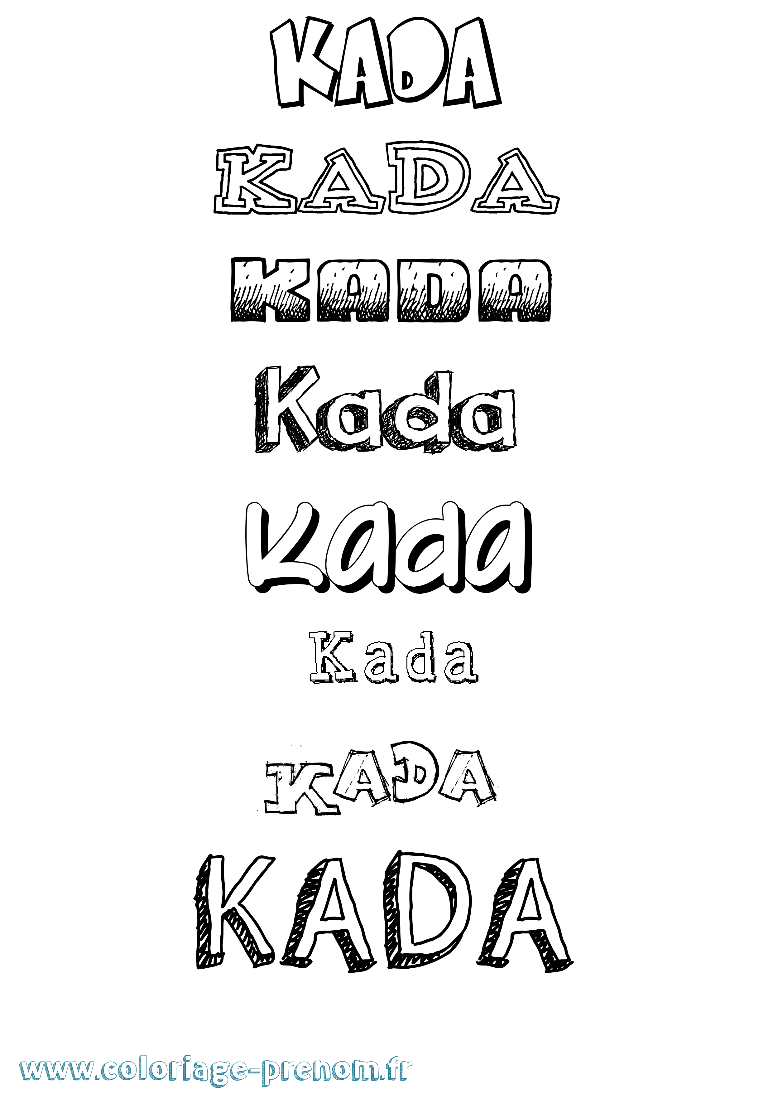Coloriage prénom Kada Dessiné