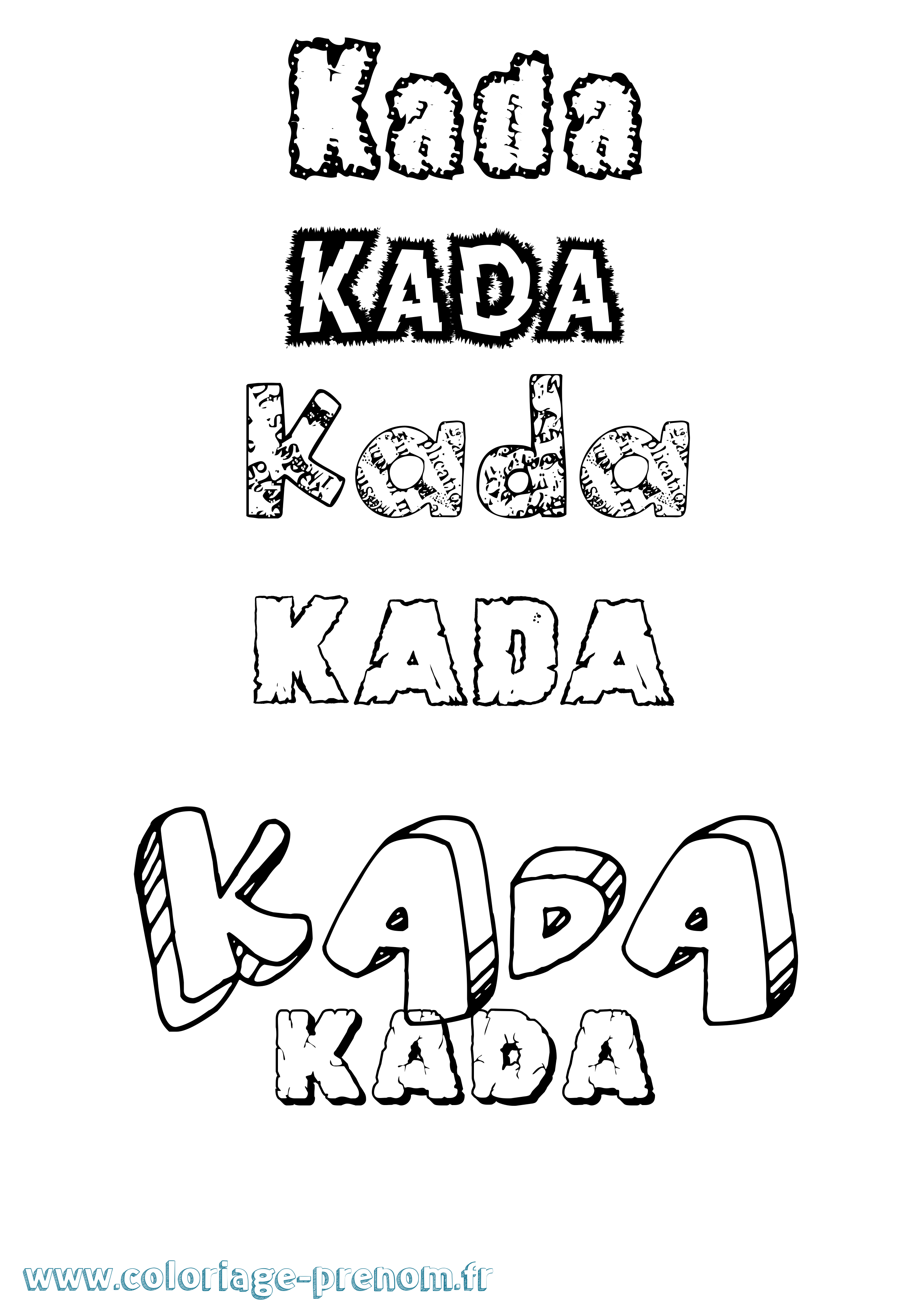 Coloriage Kada Destructuré Coloriage prénom Kada Destructuré