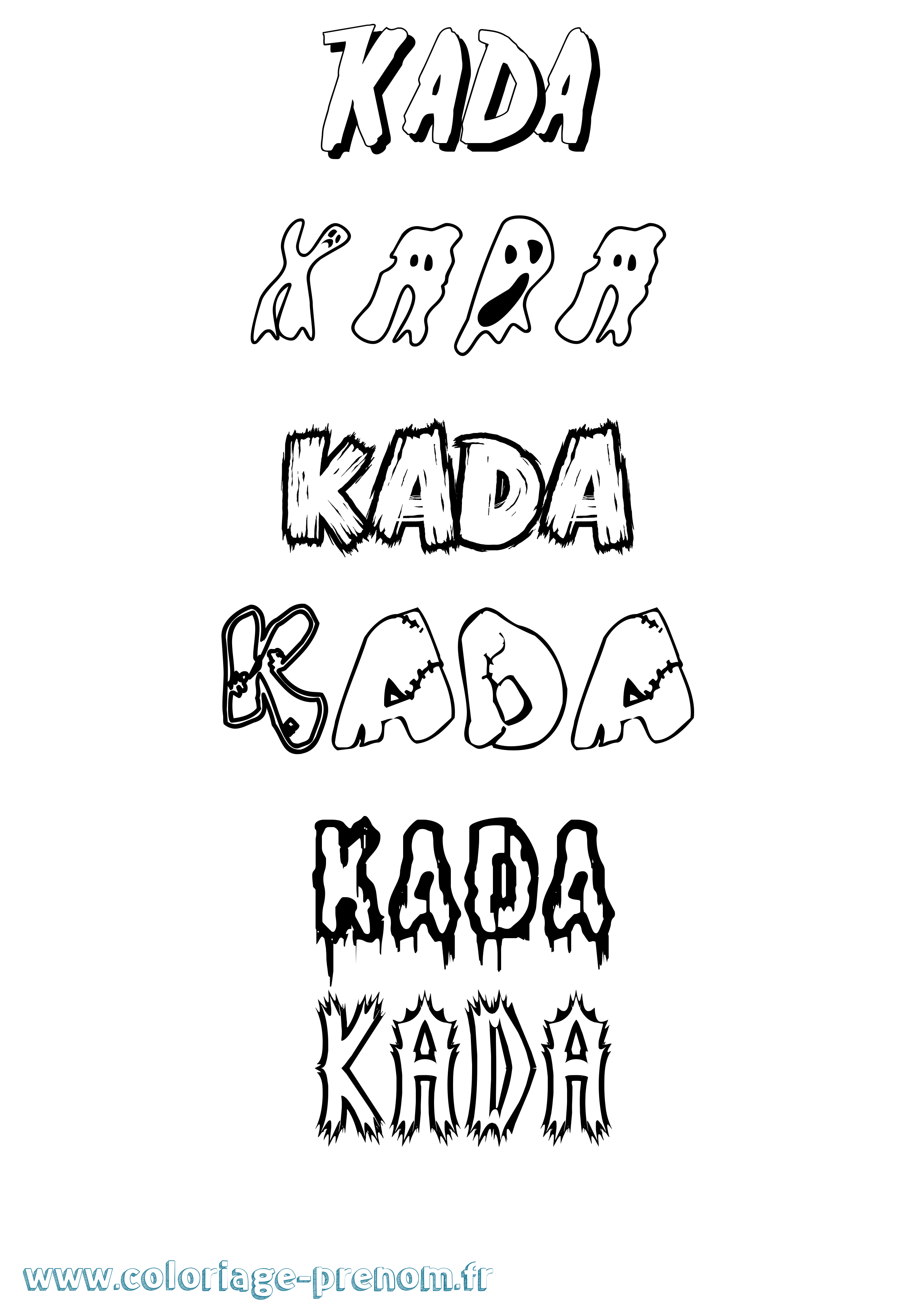 Coloriage Kada Frisson Coloriage prénom Kada Frisson