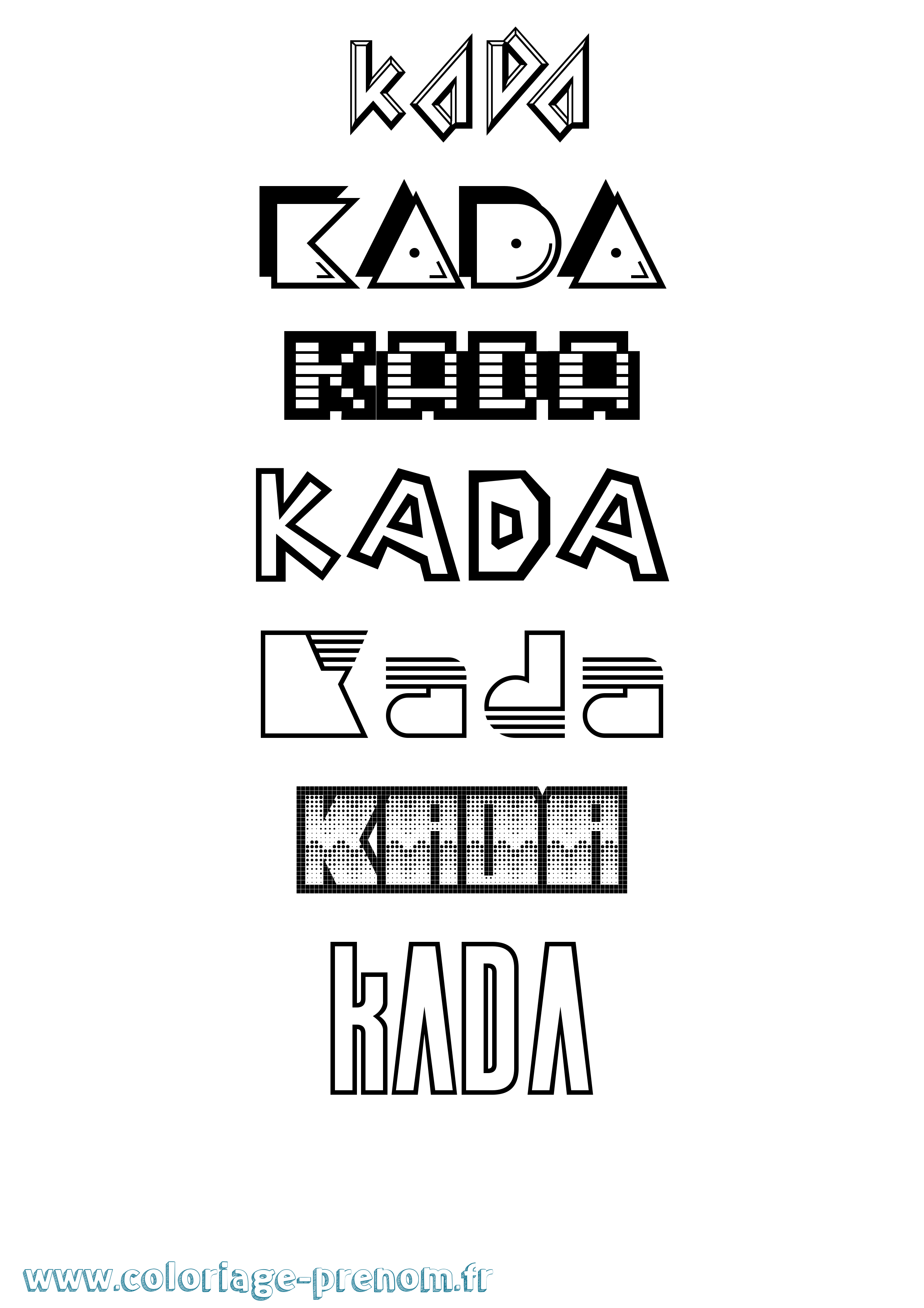 Coloriage Kada Jeux Vidéos Coloriage prénom Kada Jeux Vidéos