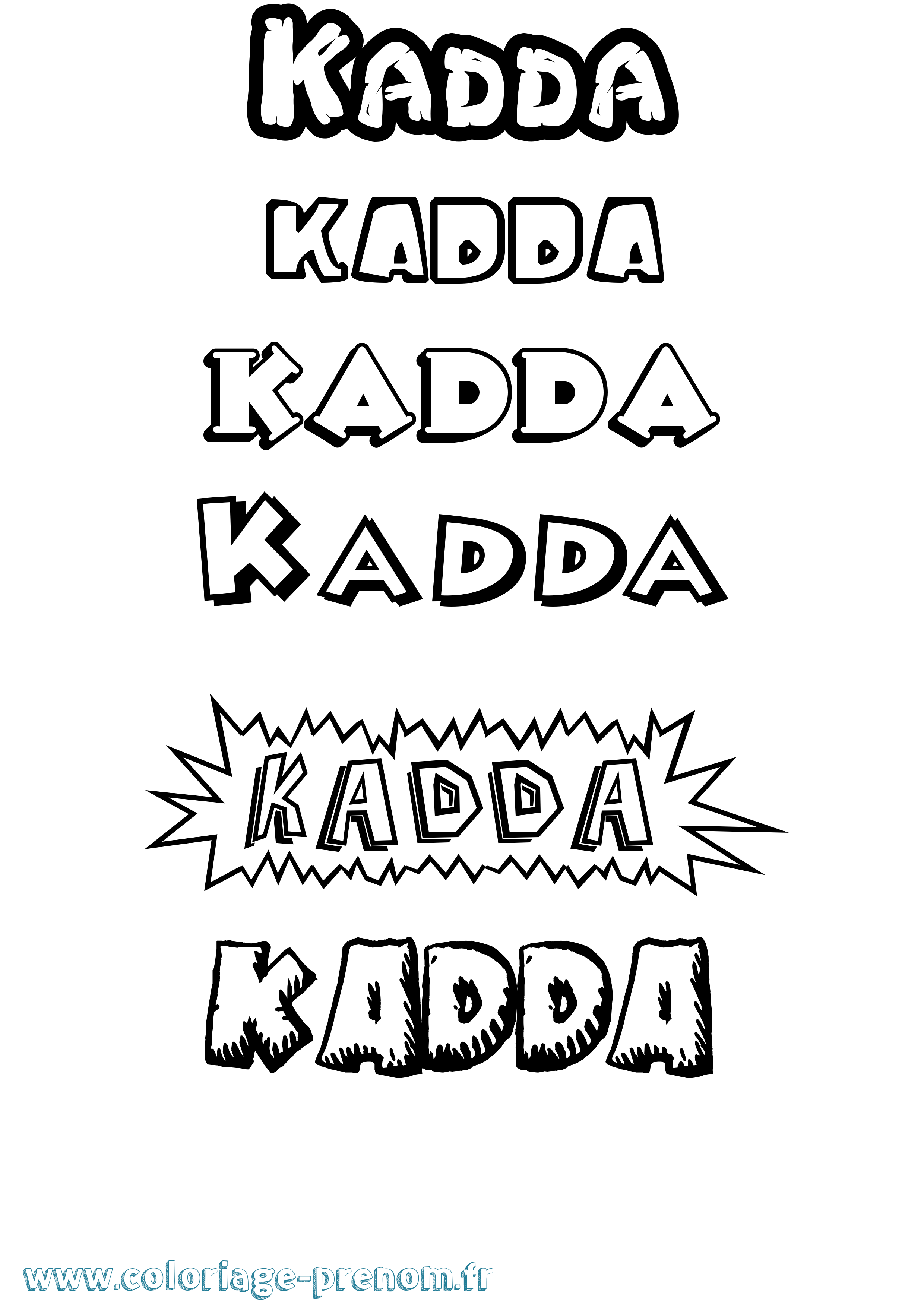 Coloriage prénom Kadda Dessin Animé