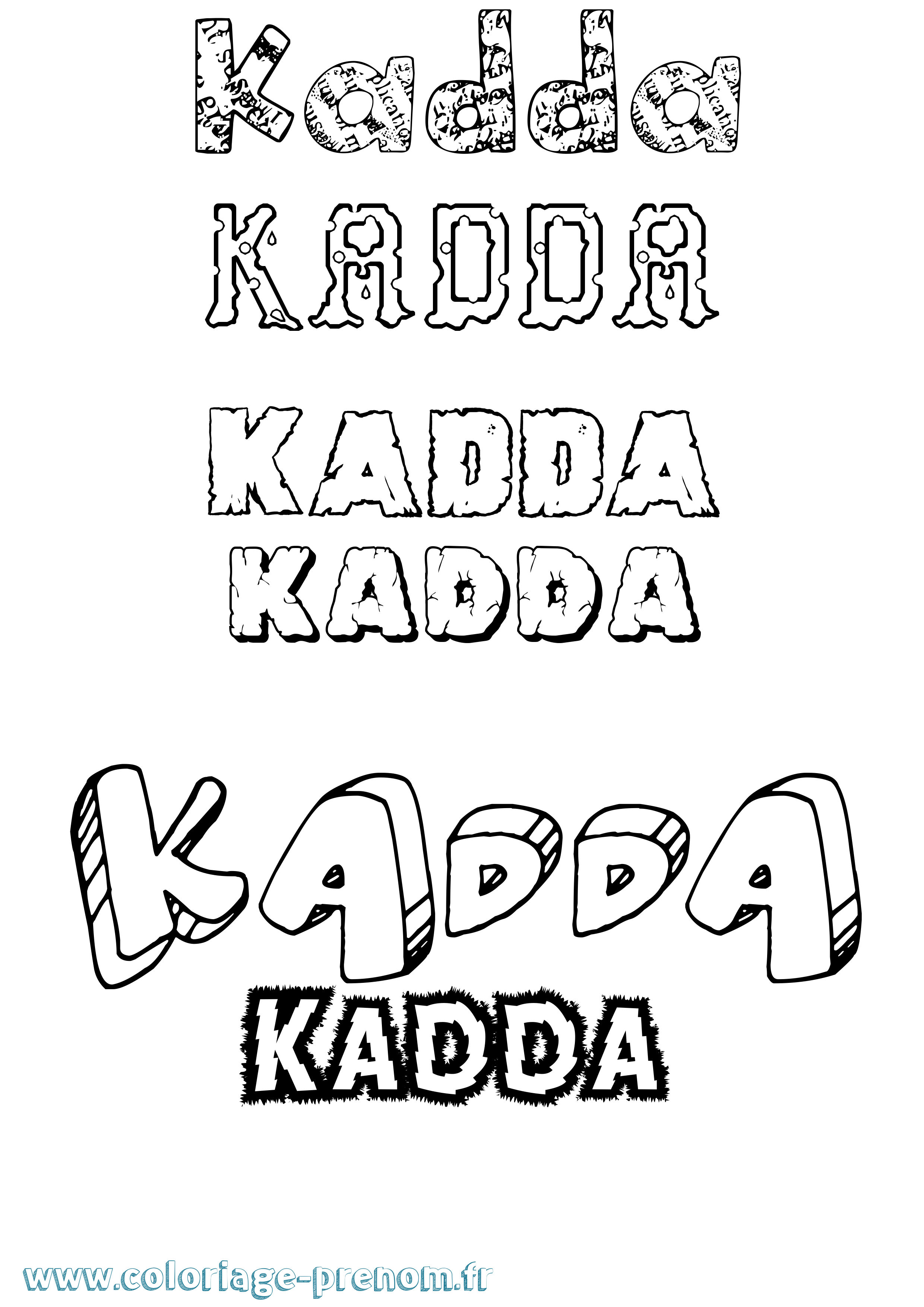 Coloriage prénom Kadda Destructuré