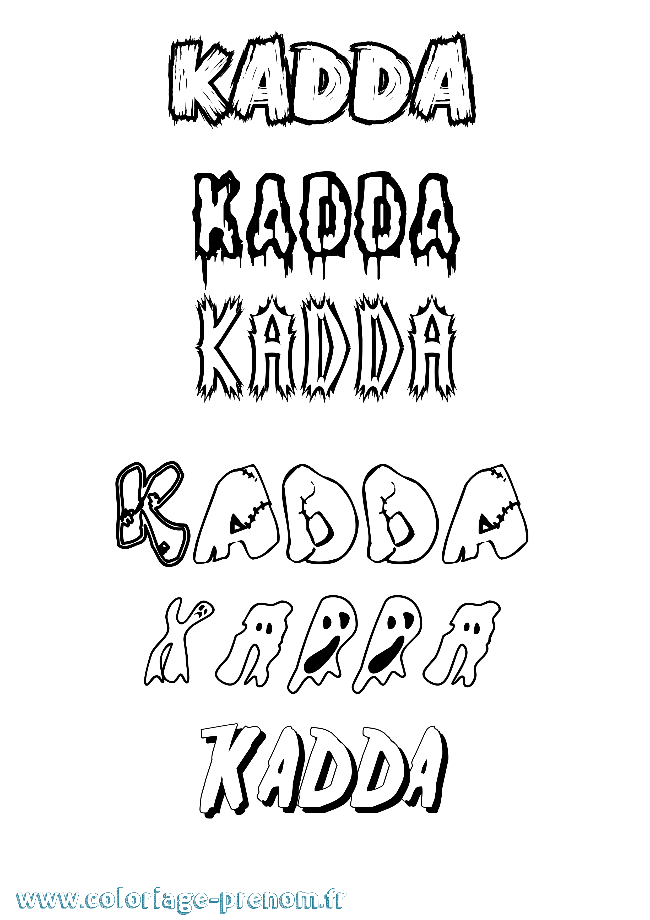 Coloriage prénom Kadda Frisson