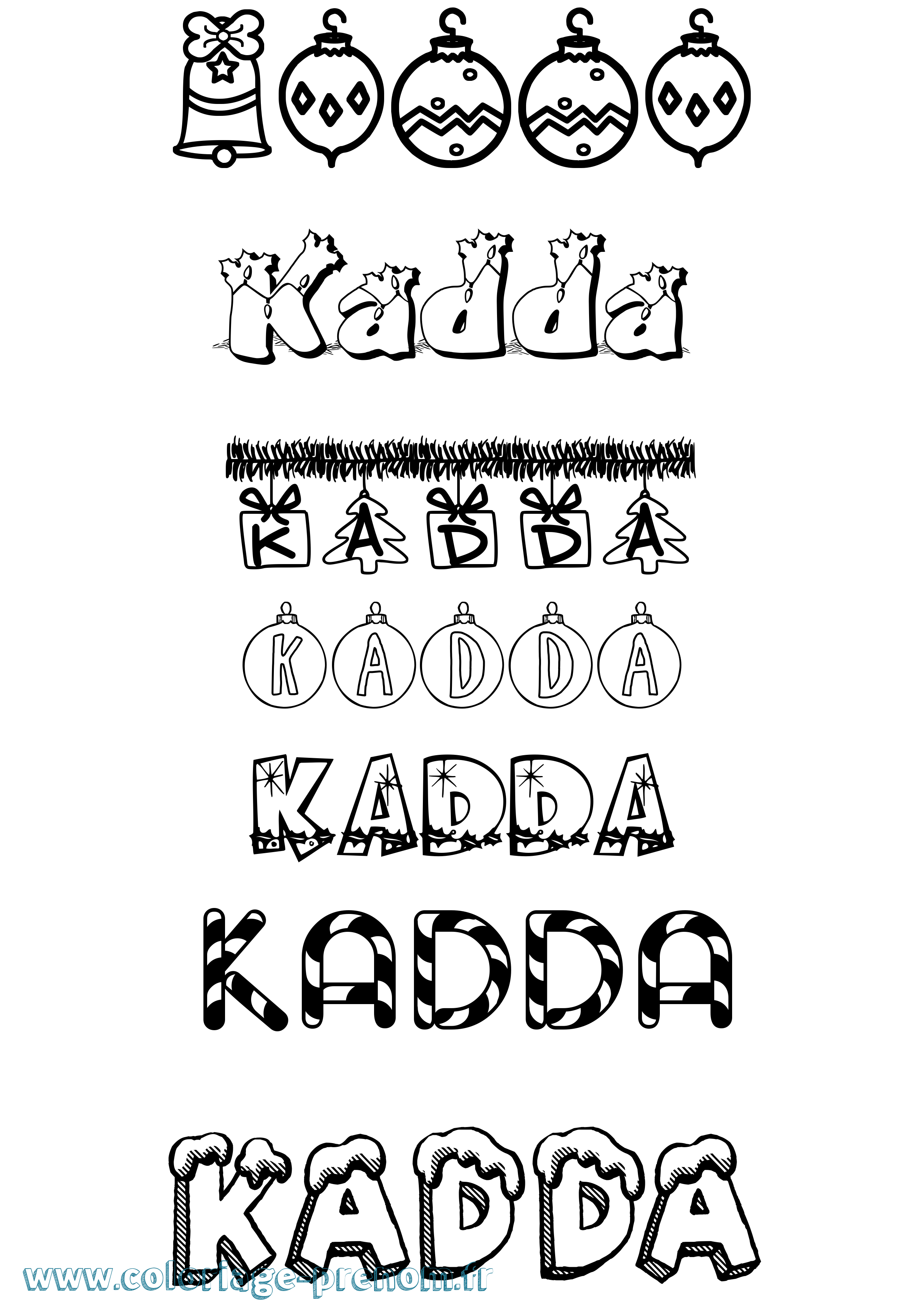 Coloriage prénom Kadda Noël