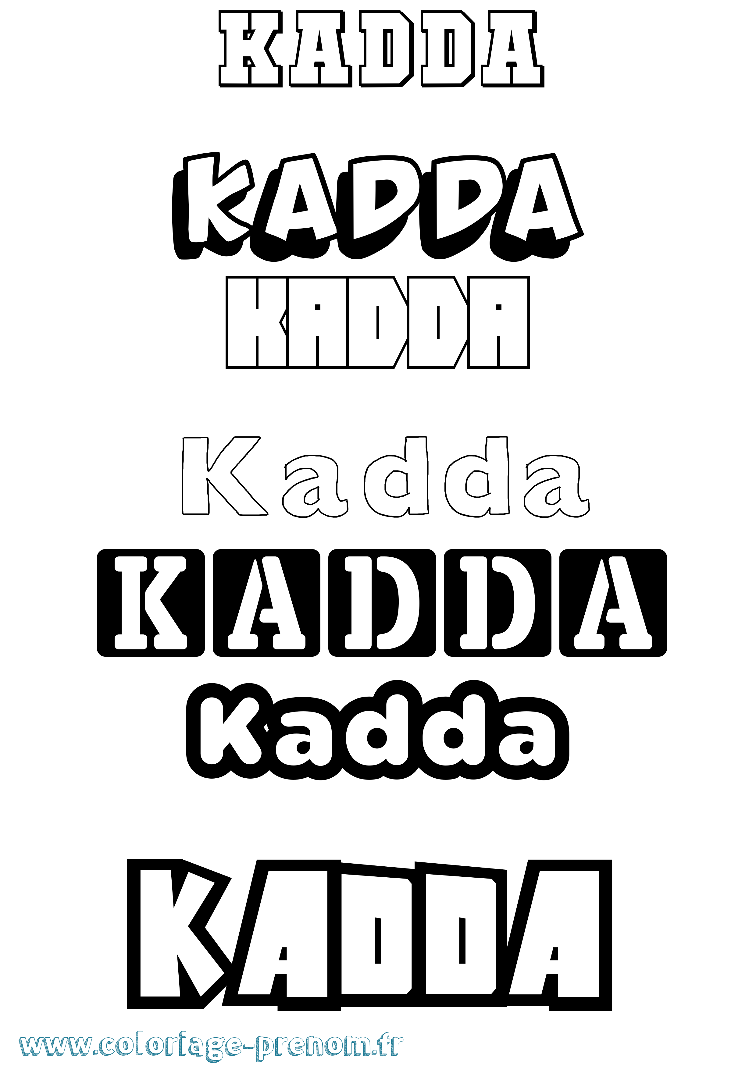 Coloriage prénom Kadda Simple